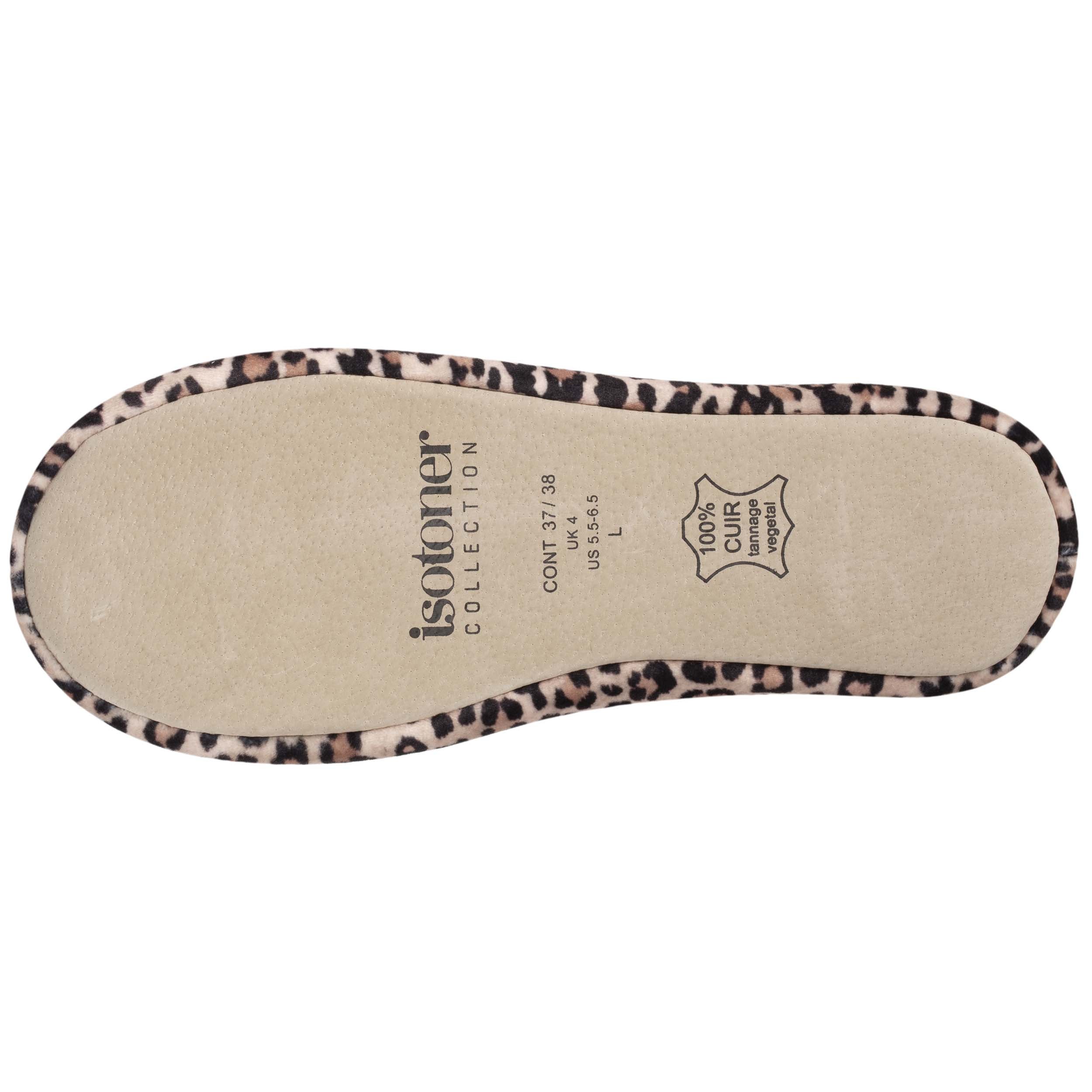 isotoner-chaussons-ballerines-femme-grand-n-ud-panth-re image 5