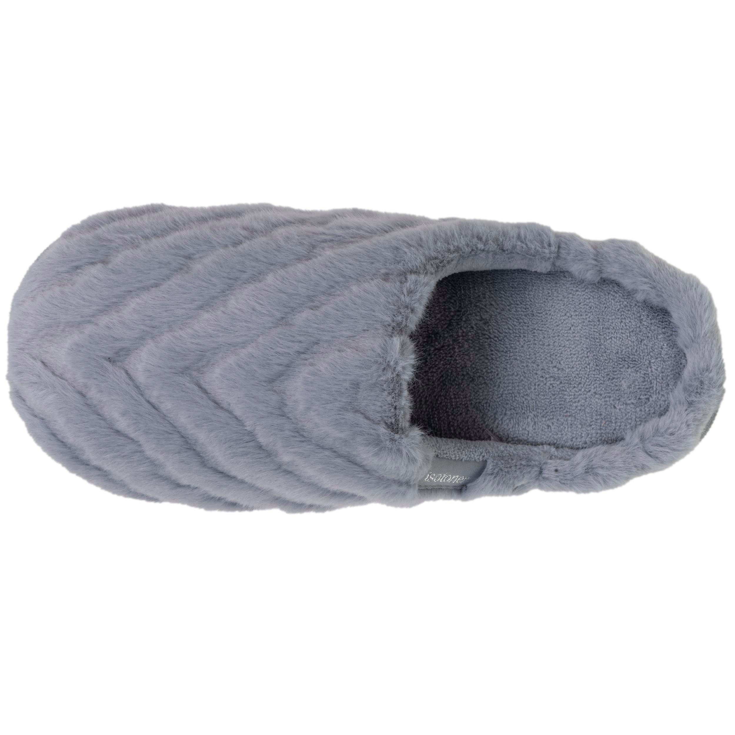 isotoner-chaussons-mules-femme-bloup-gris image 2