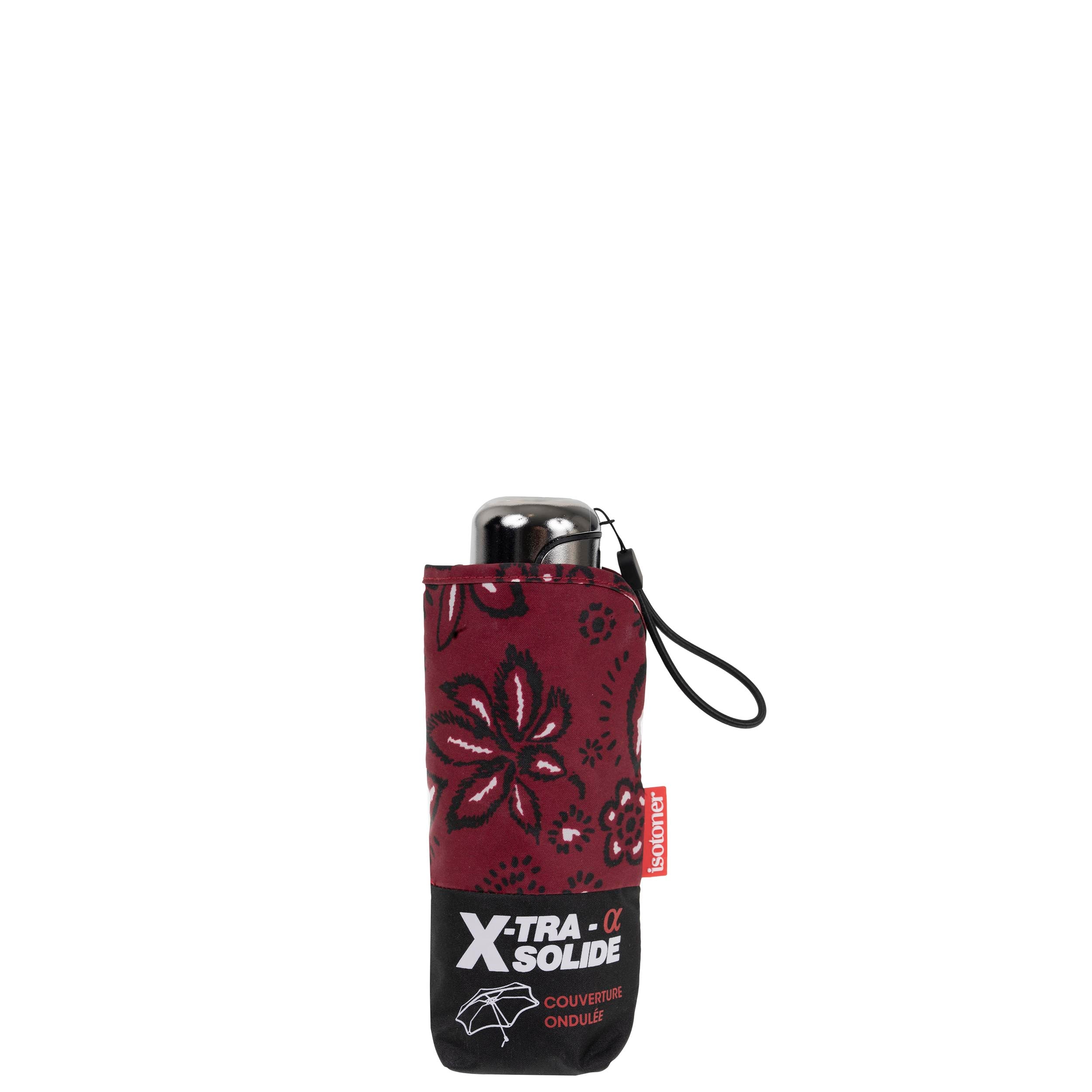isotoner-parapluie-mini-x-tra-solide-bandana-bordeaux-17-5-cm image 4