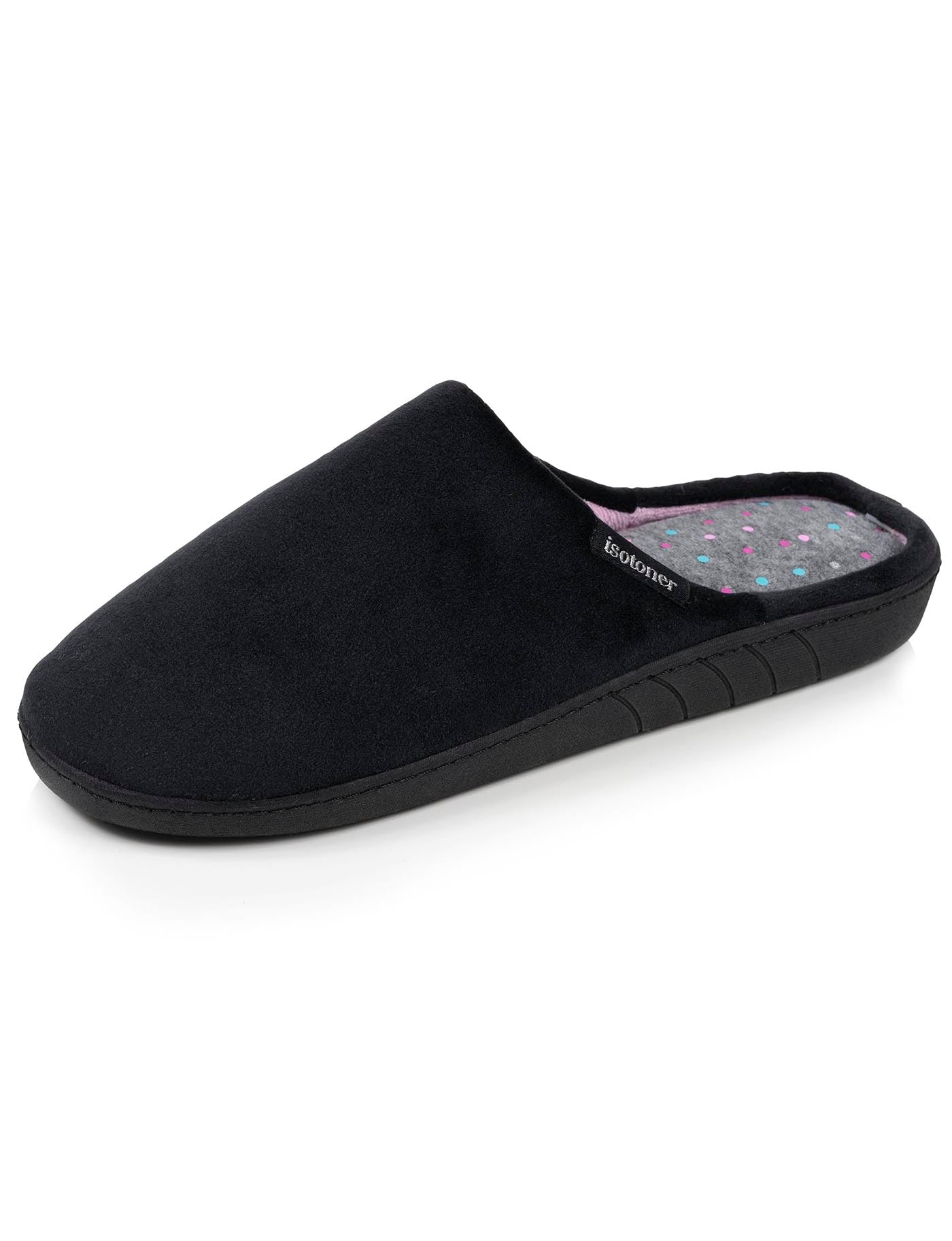 isotoner-mules-femme-ergonomiques-noir-microvelours image 6