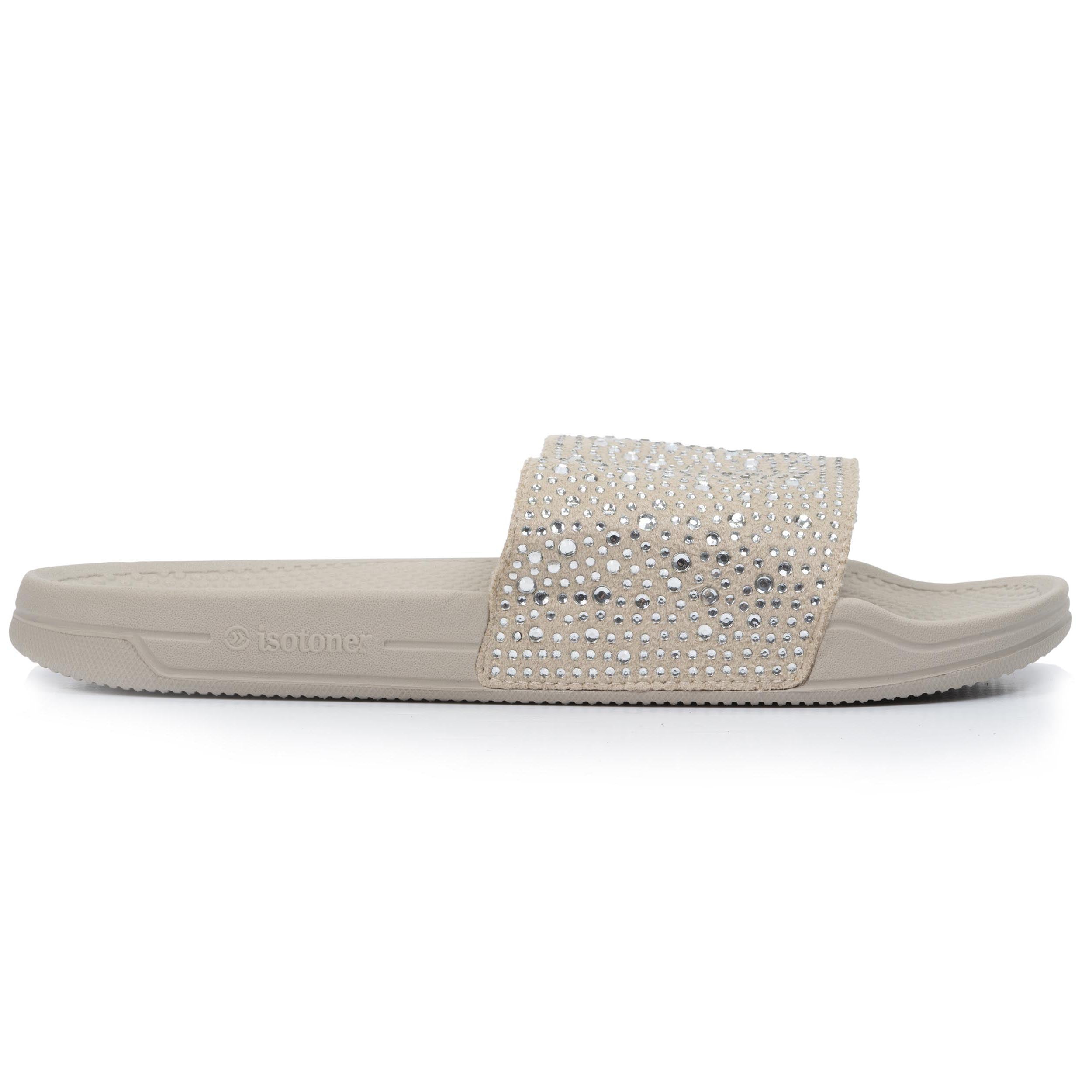 isotoner-mules-claquettes-femme-strass-beige-everywear image 8