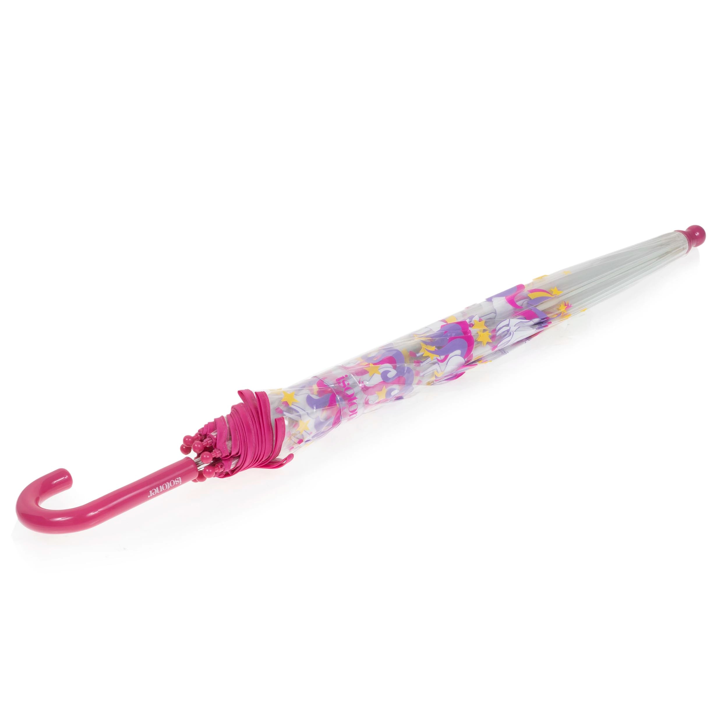 isotoner-parapluie-enfant-cloche-transparent-licorne-toile image 3