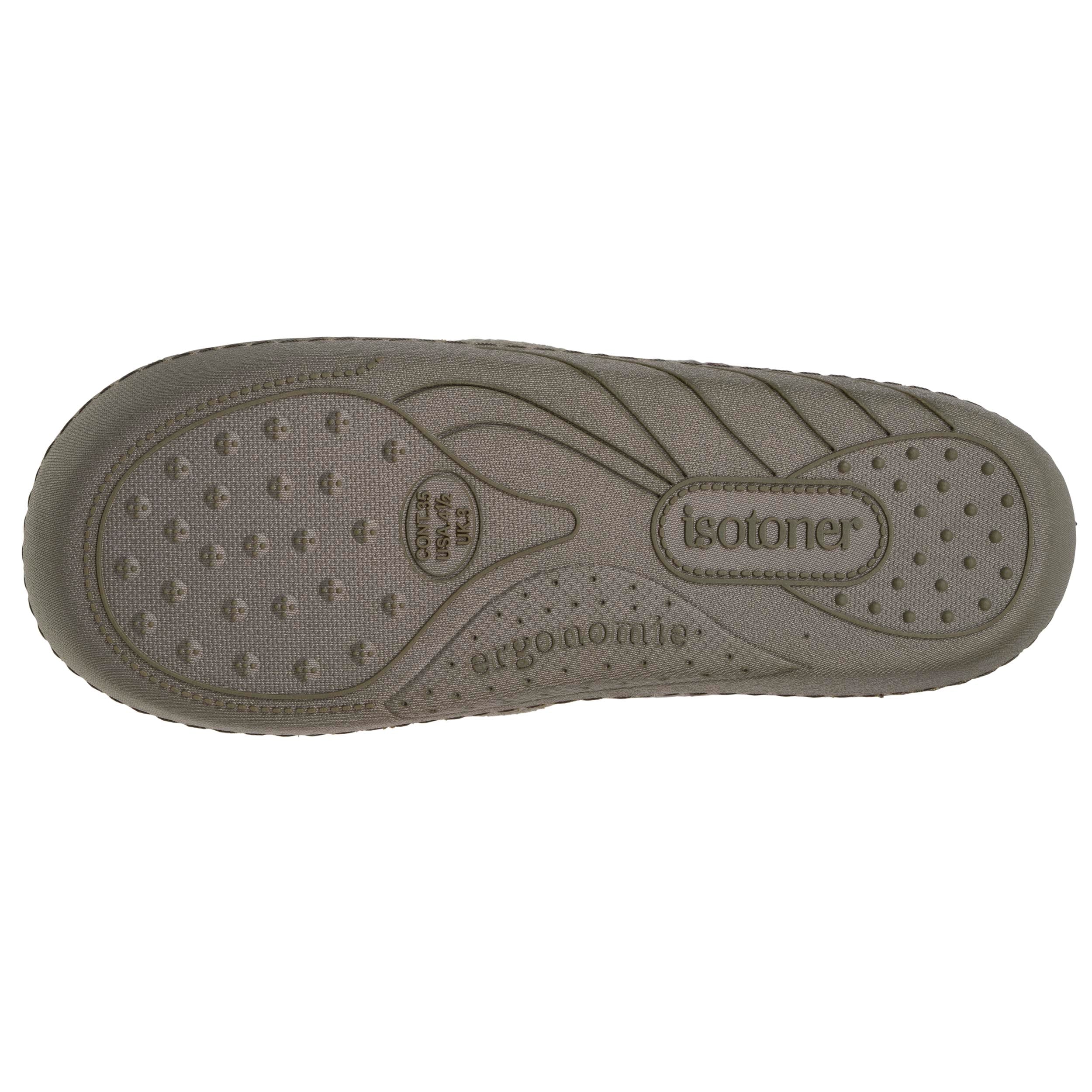 isotoner-chaussons-sans-g-nes-junior-motos-kaki-chin-semelle-gomme image 4