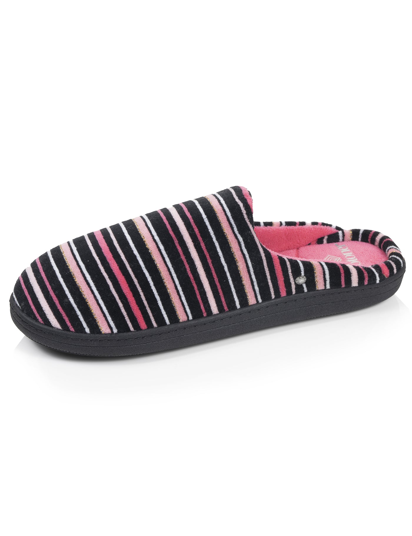 isotoner-chaussons-mules-femme-rayures-roses image 6
