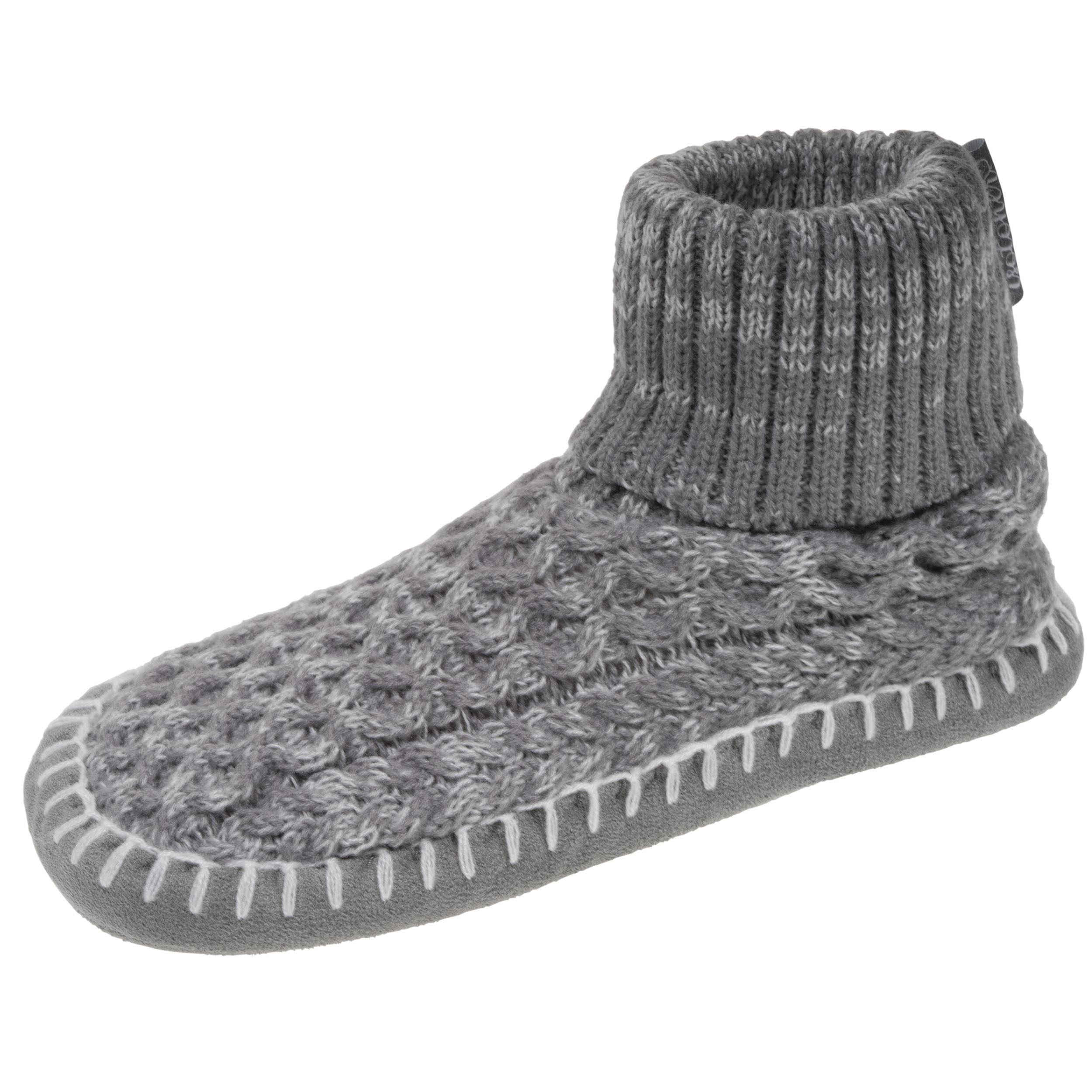 isotoner-chaussons-scandinaves-femme-maille-gris image 1