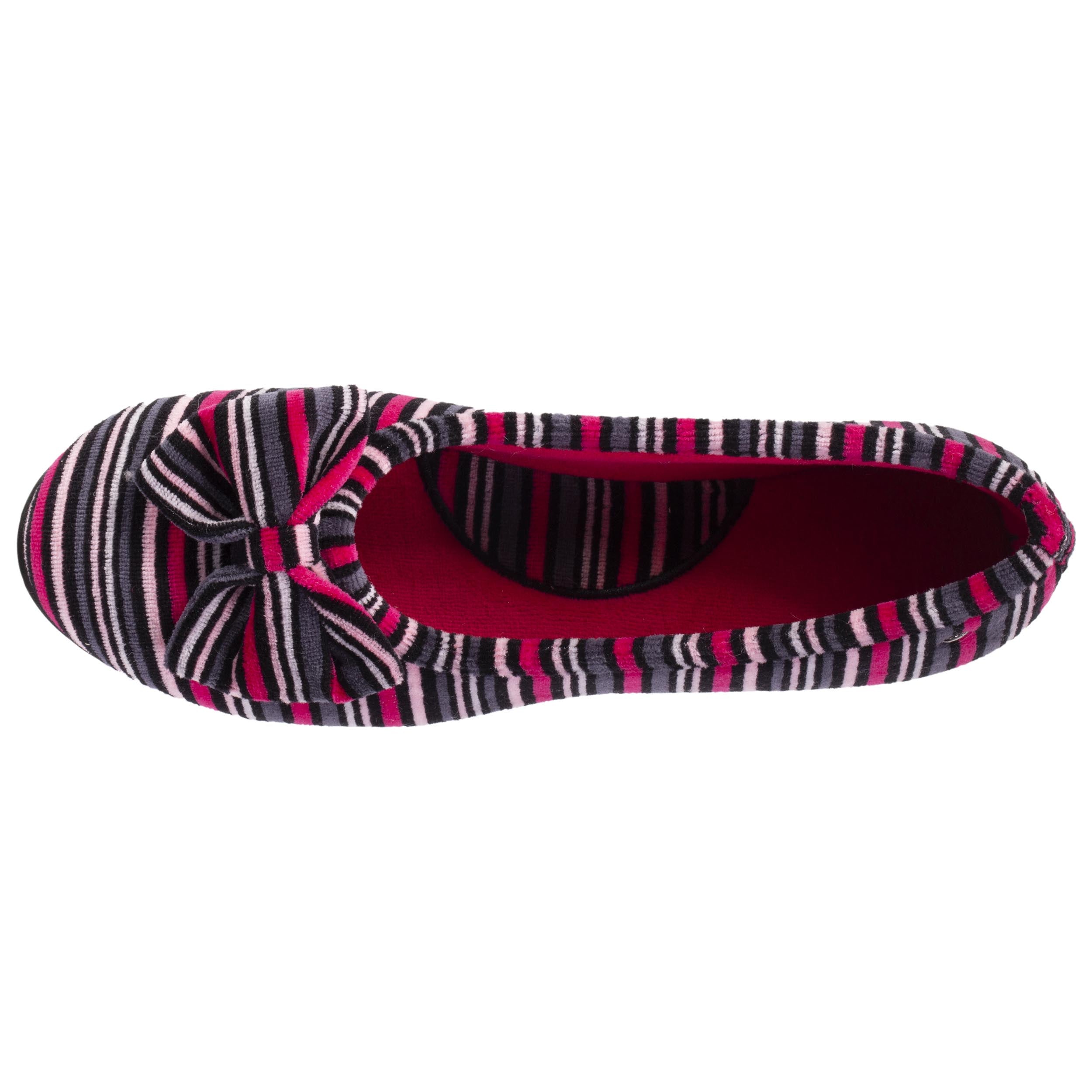 isotoner-chaussons-ballerines-femme-n-ud-rayures image 3
