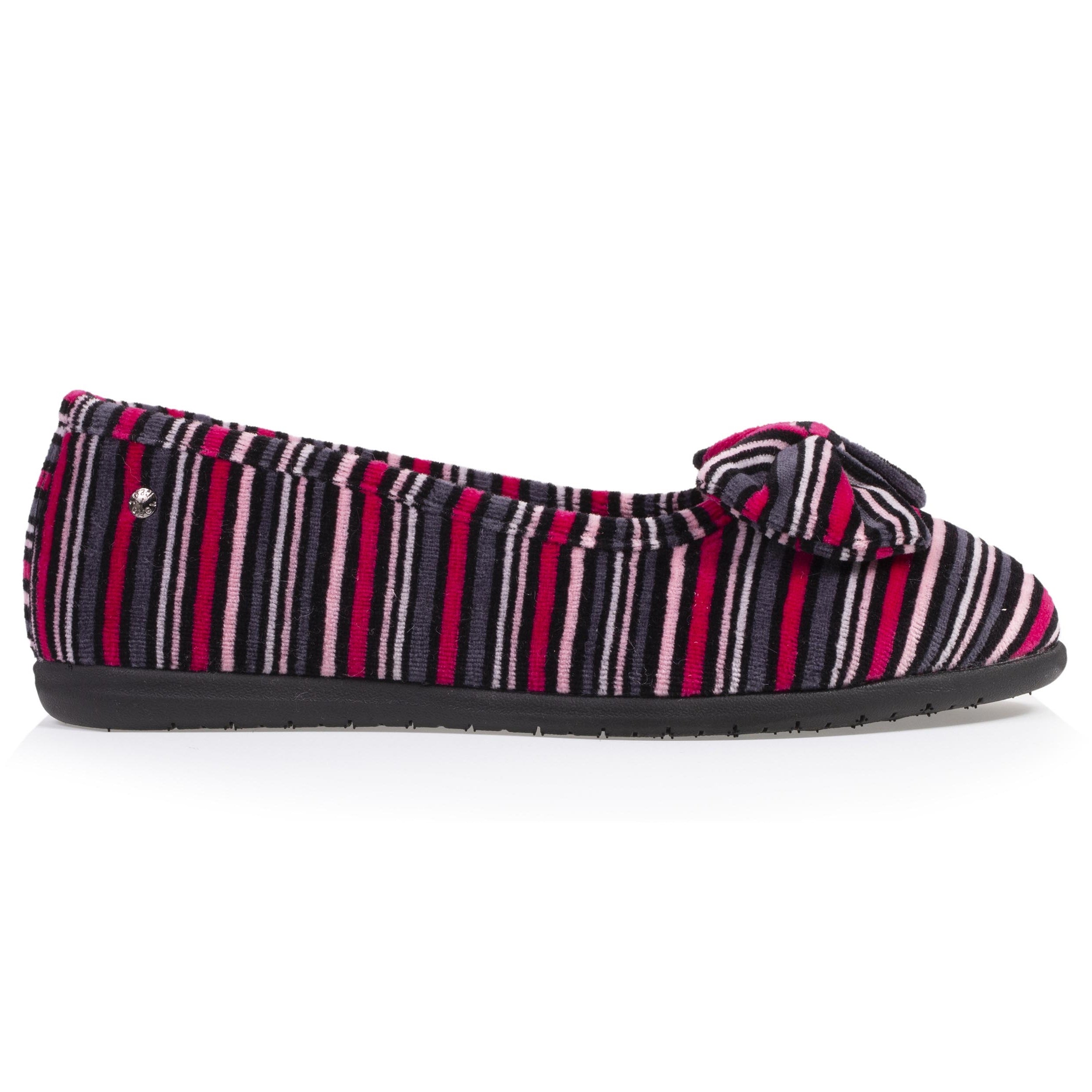 isotoner-chaussons-ballerines-femme-n-ud-rayures image 8