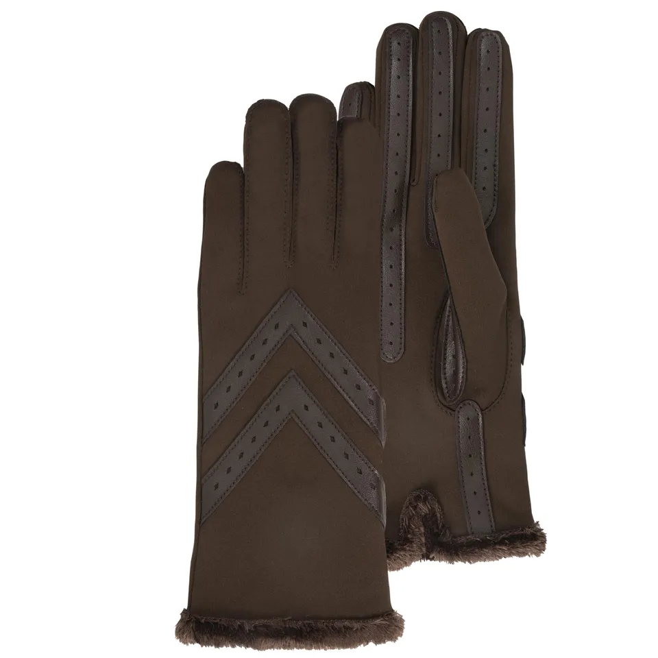isotoner-gants-femme-tactile-marron image 1