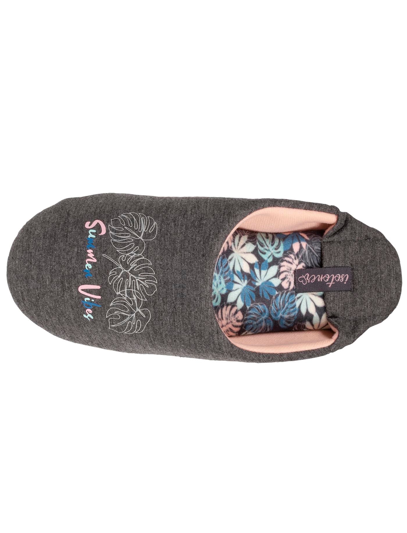 isotoner-chaussons-babouches-femme-gris-summer-vibes image 7