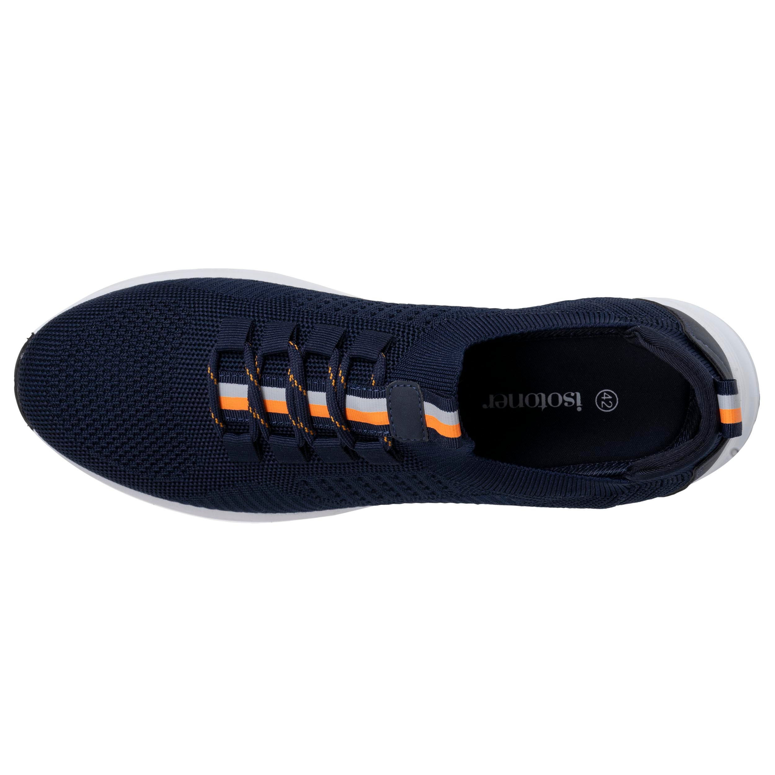 isotoner-basket-confort-homme-slip-on-marine-orange image 2