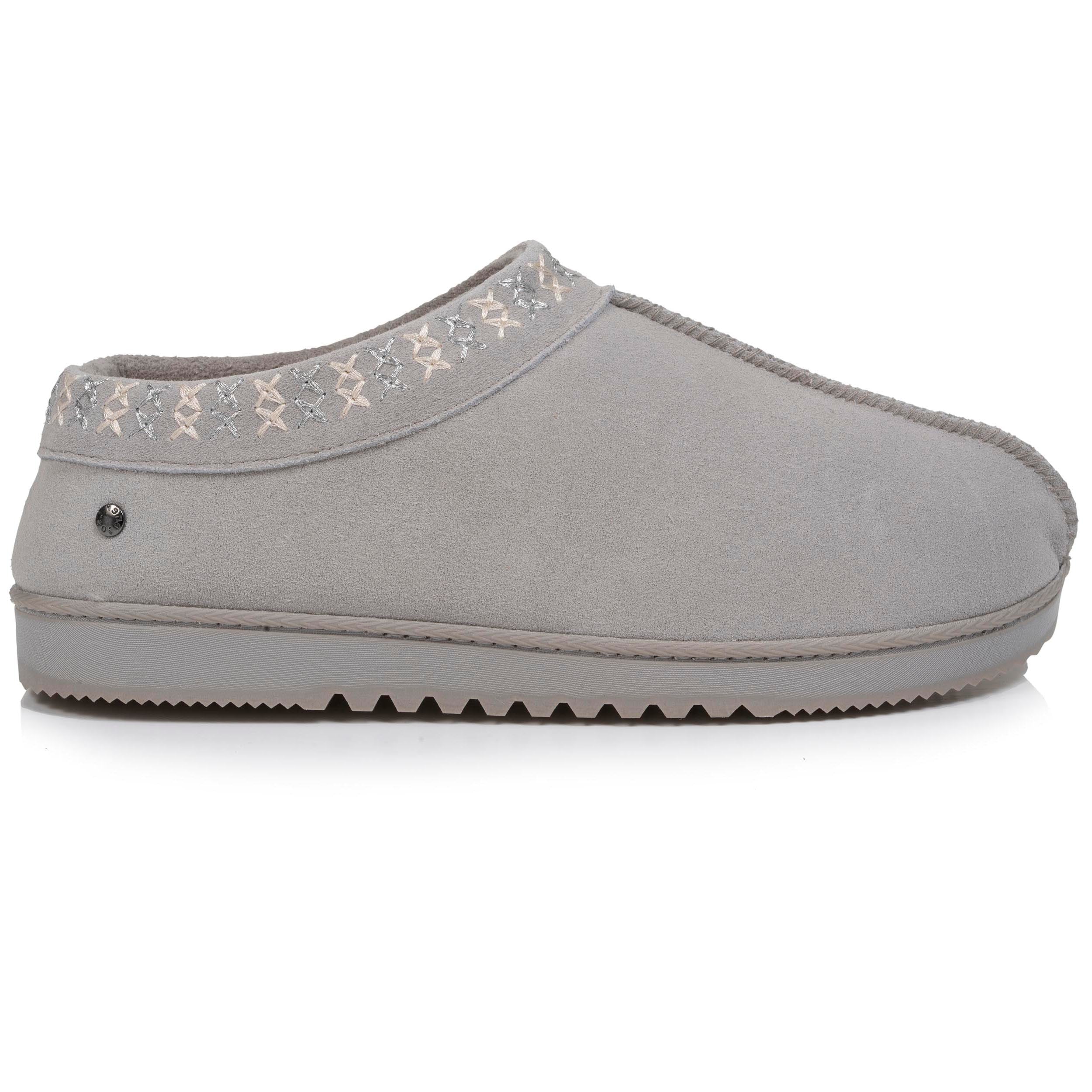 isotoner-chaussons-bottillons-bas-femme-cuir-gris image 8