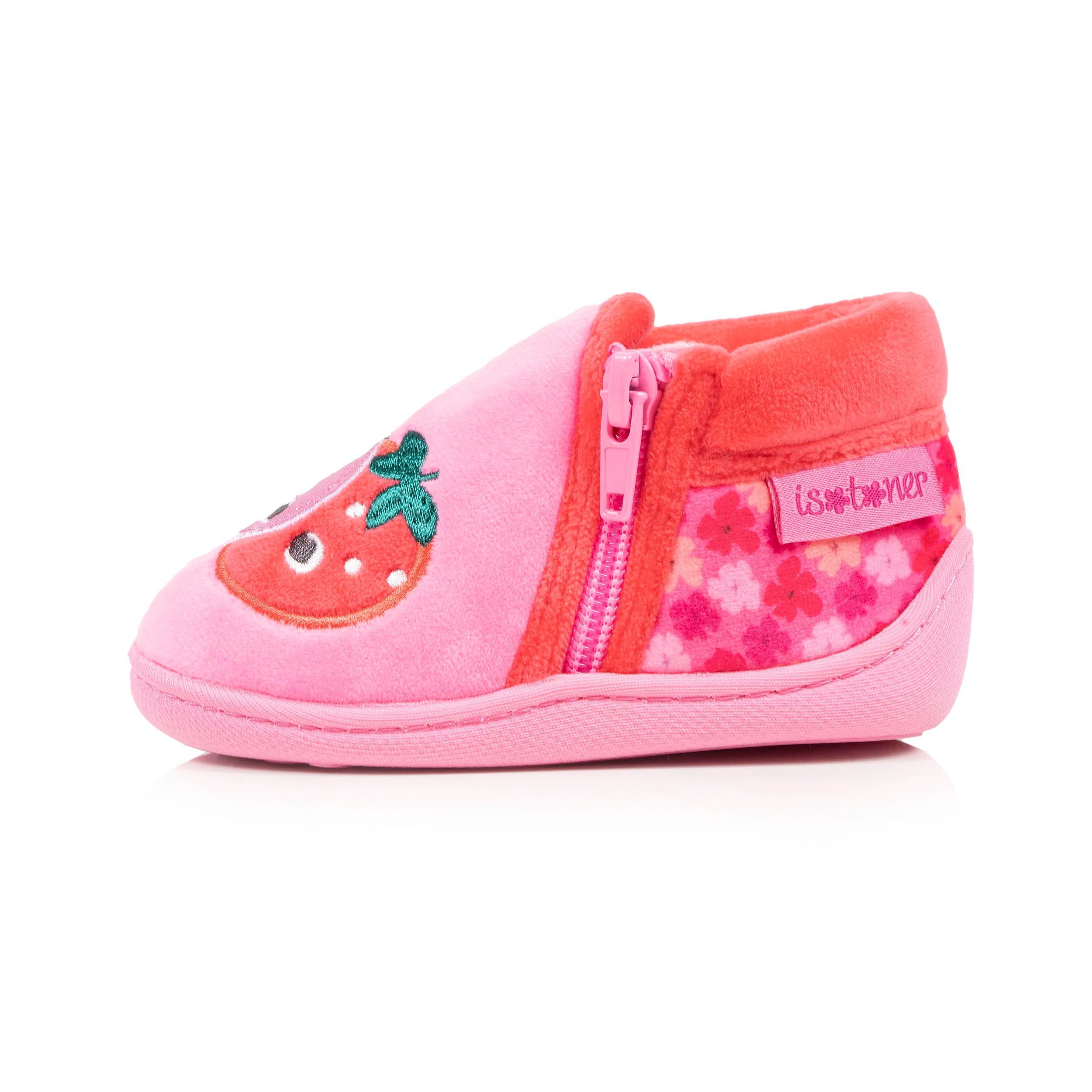 isotoner-chaussons-bottillons-zip-b-b-fraise-rose image 3