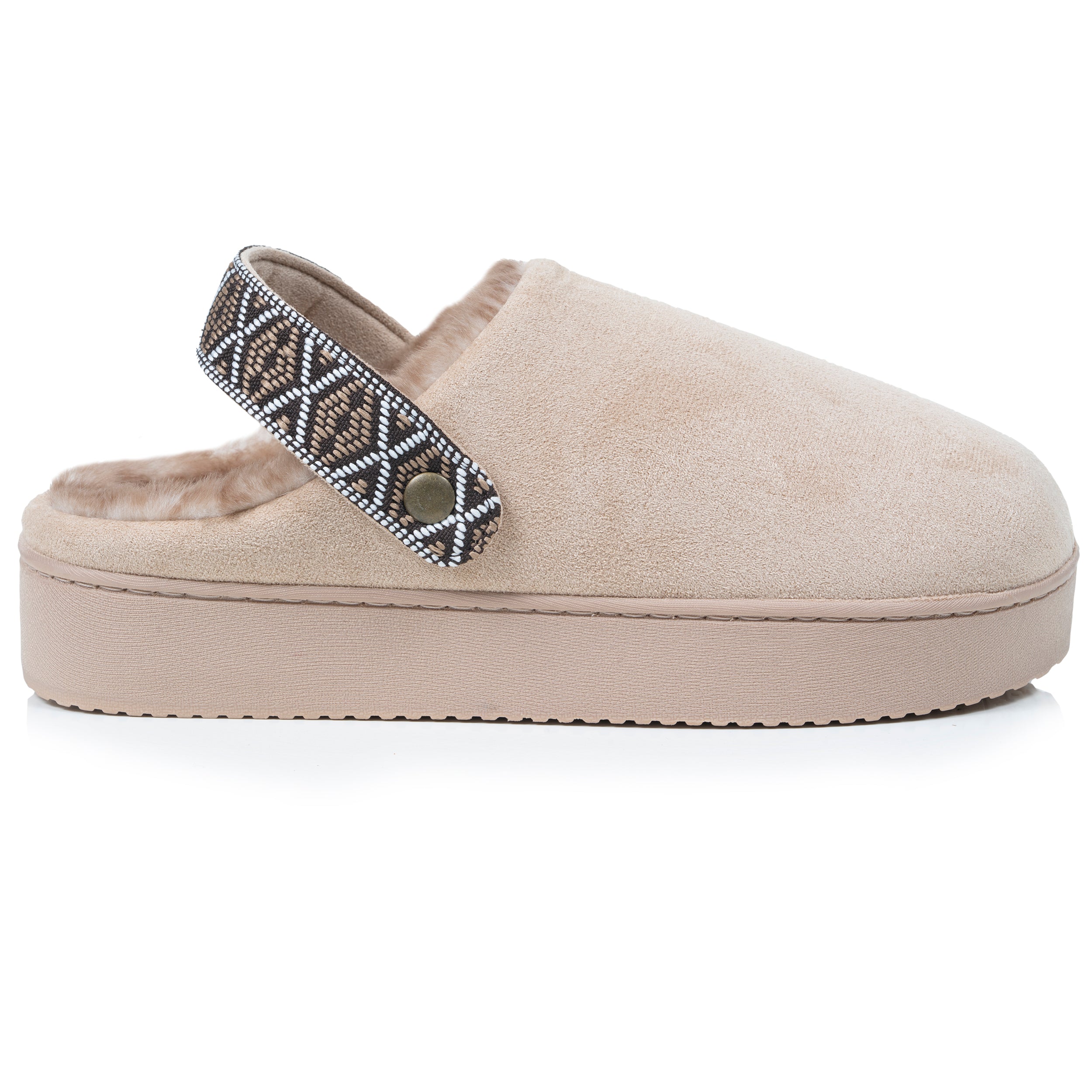 isotoner-chaussons-mules-plateforme-femme-beige-3-5-cm-su-dine image 8