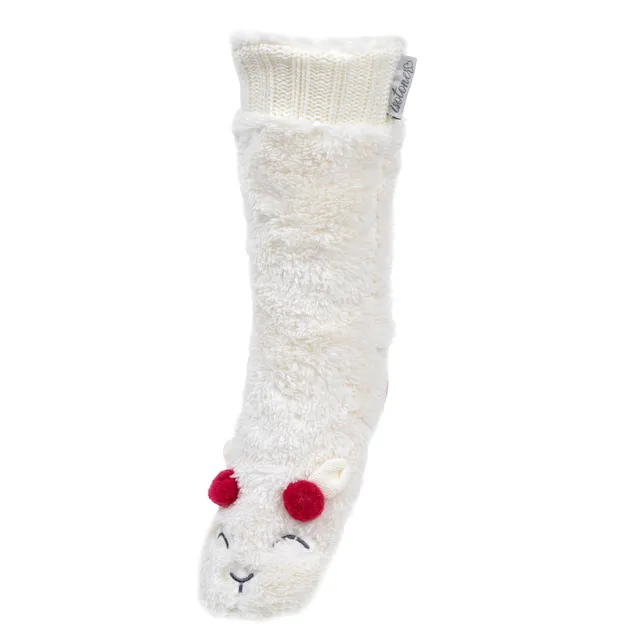 isotoner-chaussettes-fourr-es-sherpa-lama-femme-ivoire image 1