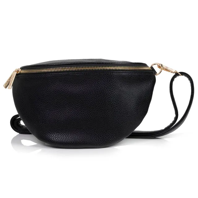 isotoner-sac-banane-femme-noir-grain-multi-poches image 1