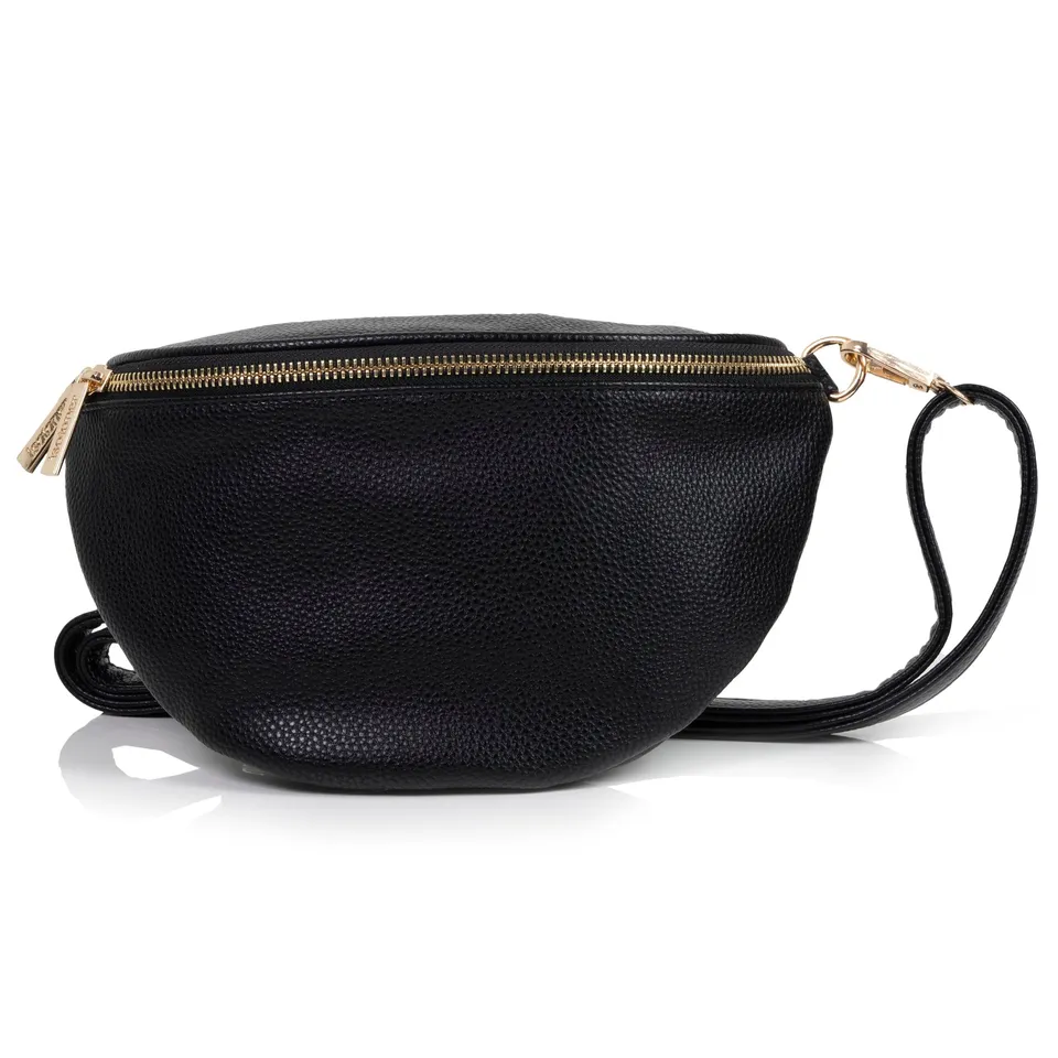 isotoner-sac-banane-femme-noir-grain-multi-poches image 1