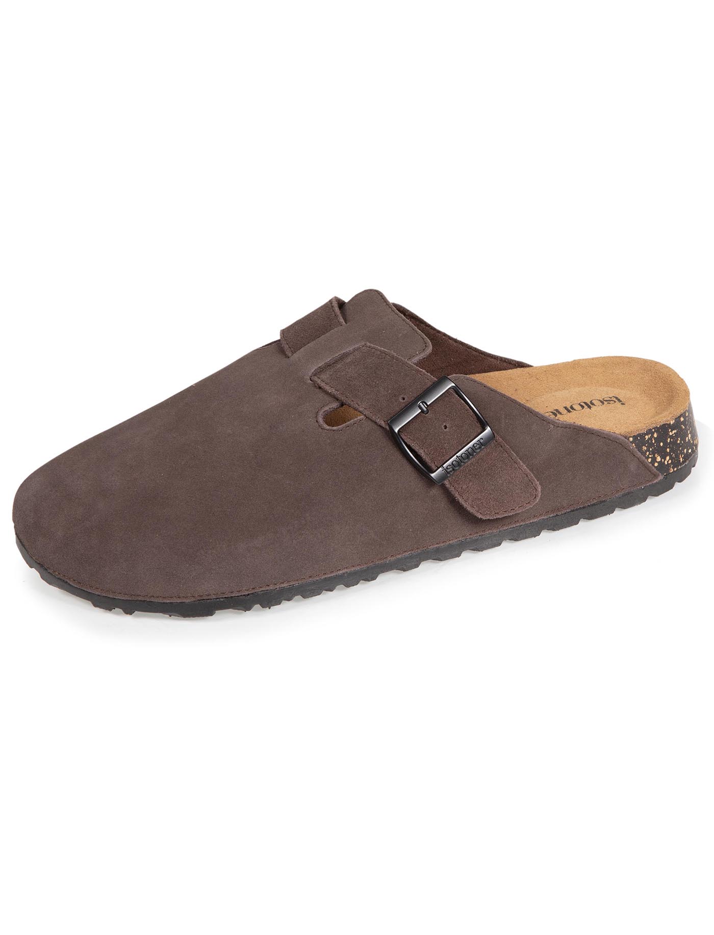 isotoner-mules-sabots-cuir-homme-chocolat-li-ge image 6