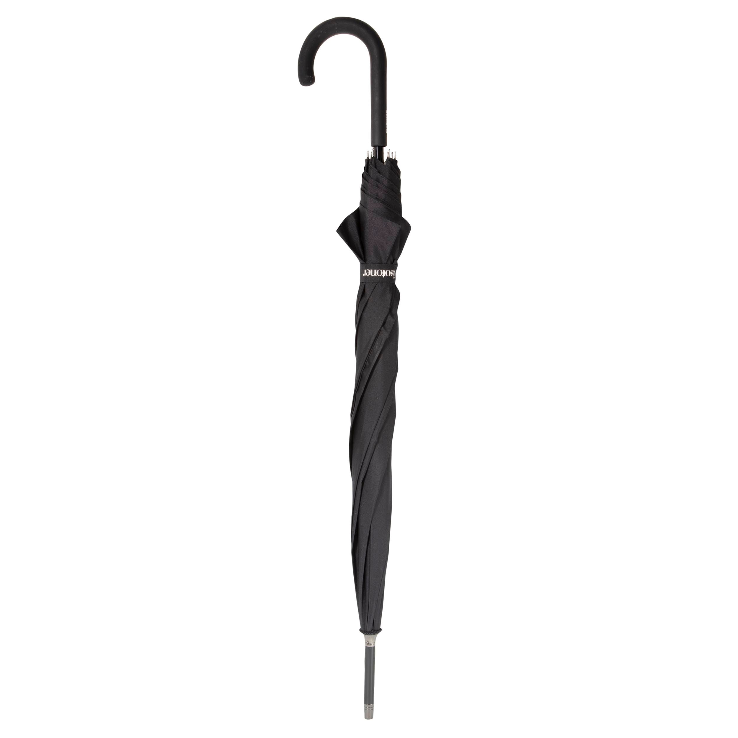 isotoner-parapluie-canne-auto-8-baleines-noir-ultra-d-perlant-recycl image 4