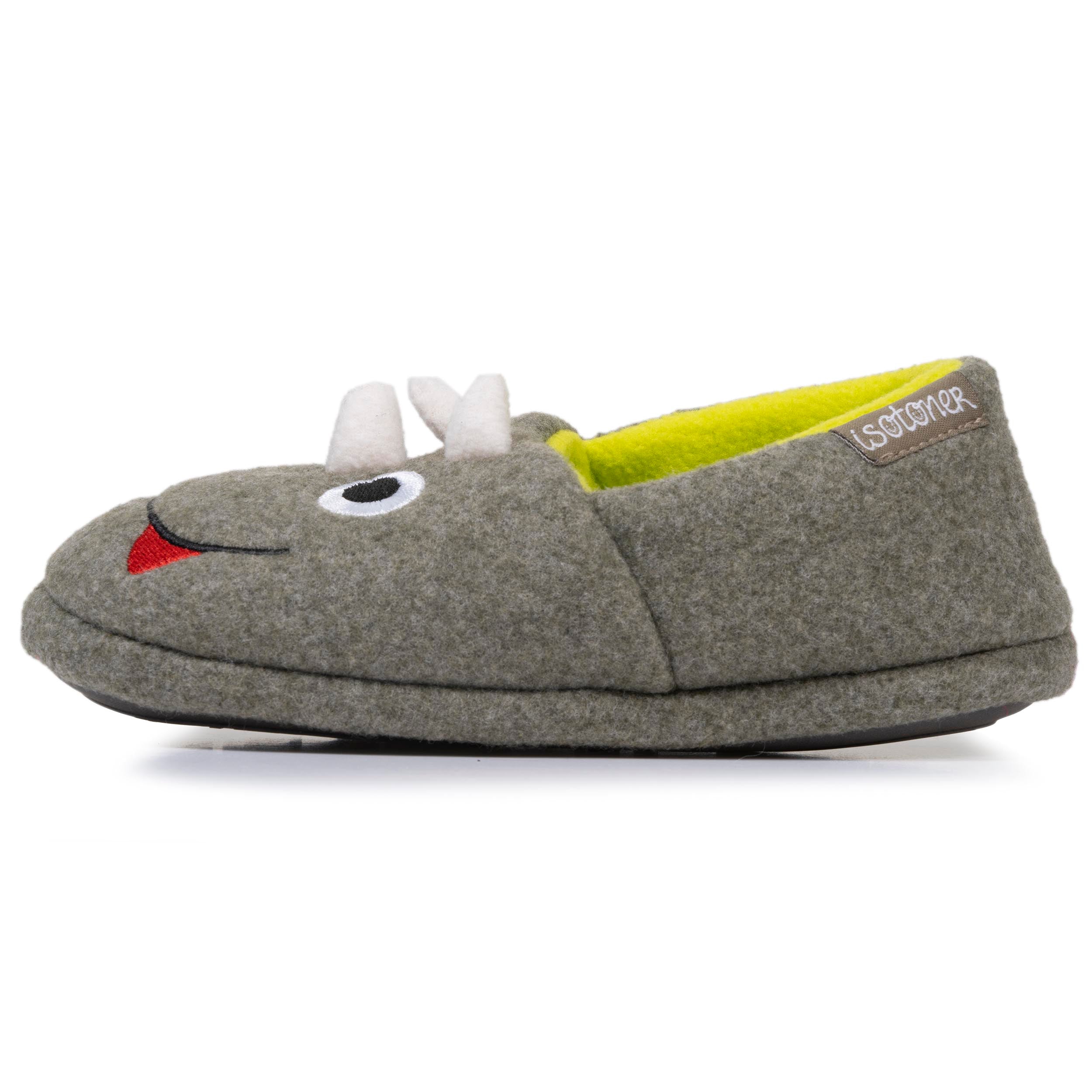 isotoner-chaussons-slippers-gar-on-kaki-chin-dinosaure image 3