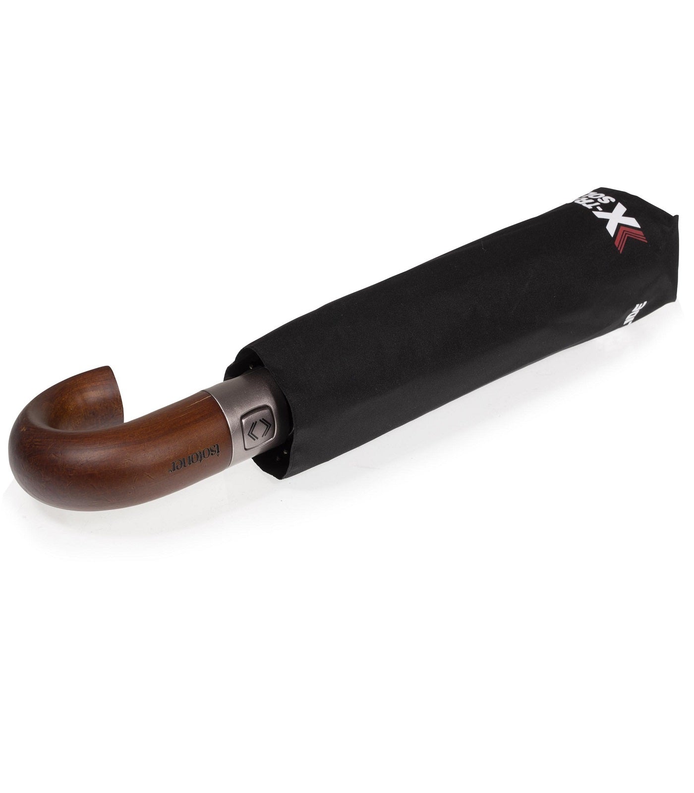 isotoner-parapluie-crook-bois-x-tra-solide-noir-deluxe image 6