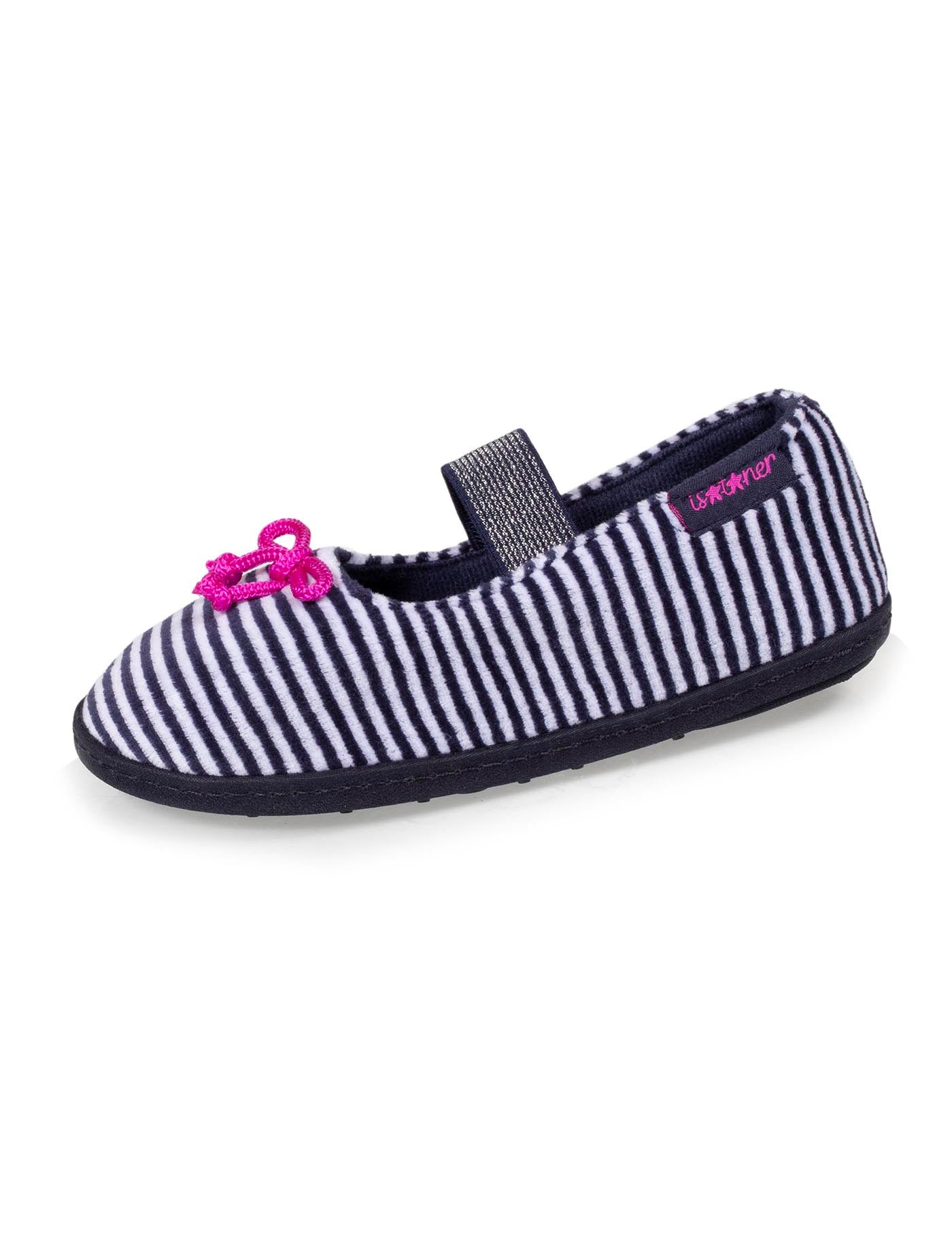 isotoner-chaussons-ballerines-enfant-rayures-velours-fille image 6