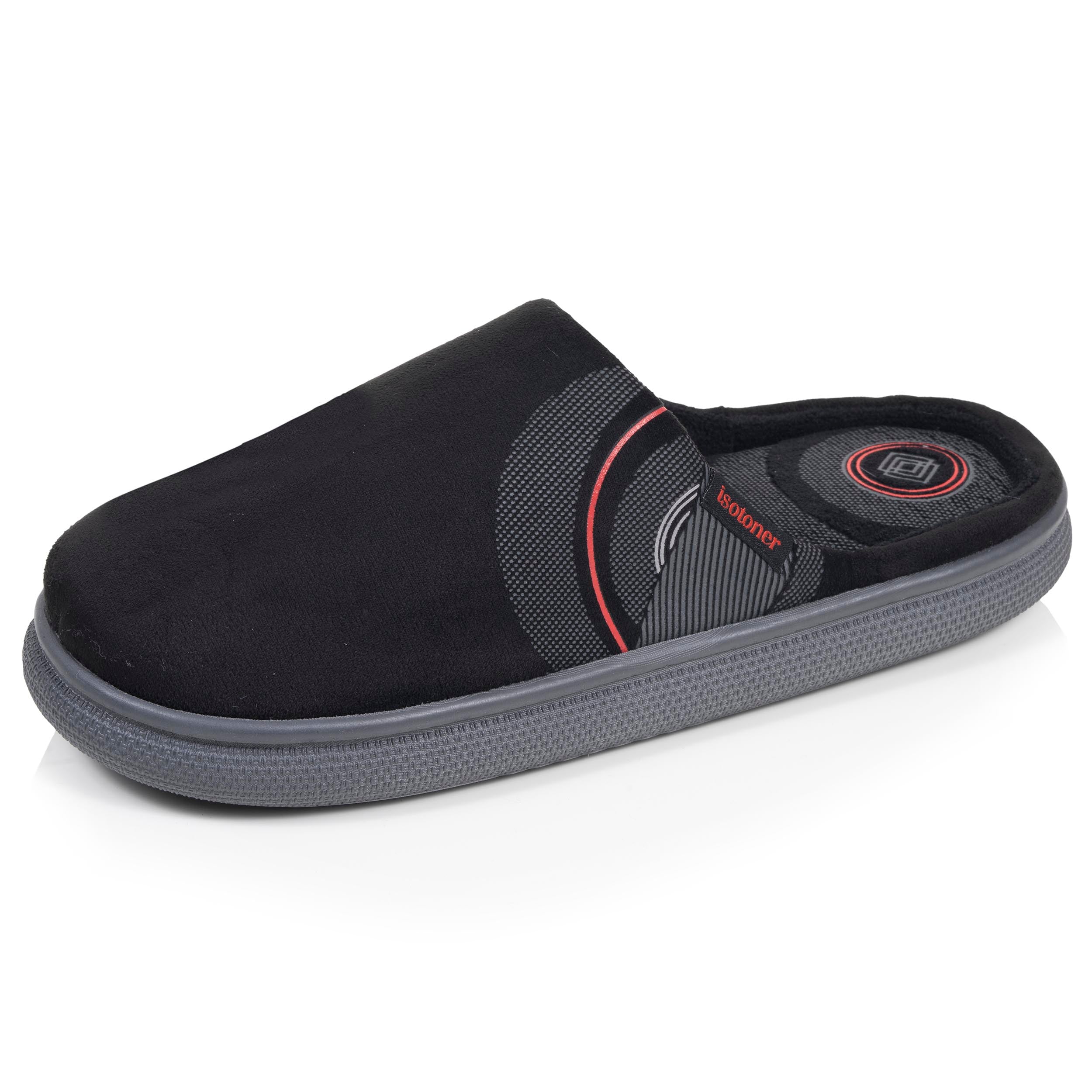 isotoner-chaussons-mules-homme-bloup-noir-graphite image 1