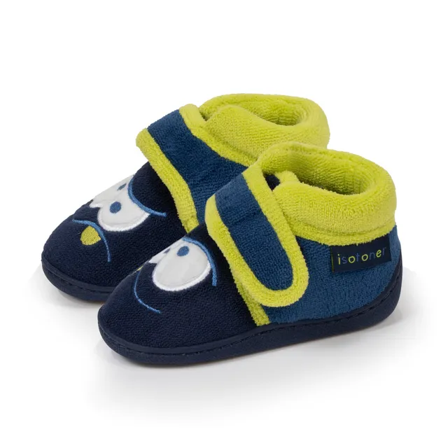 isotoner-chaussons-bottillons-scratch-b-b-marine-monstre-antid-rapants image 1
