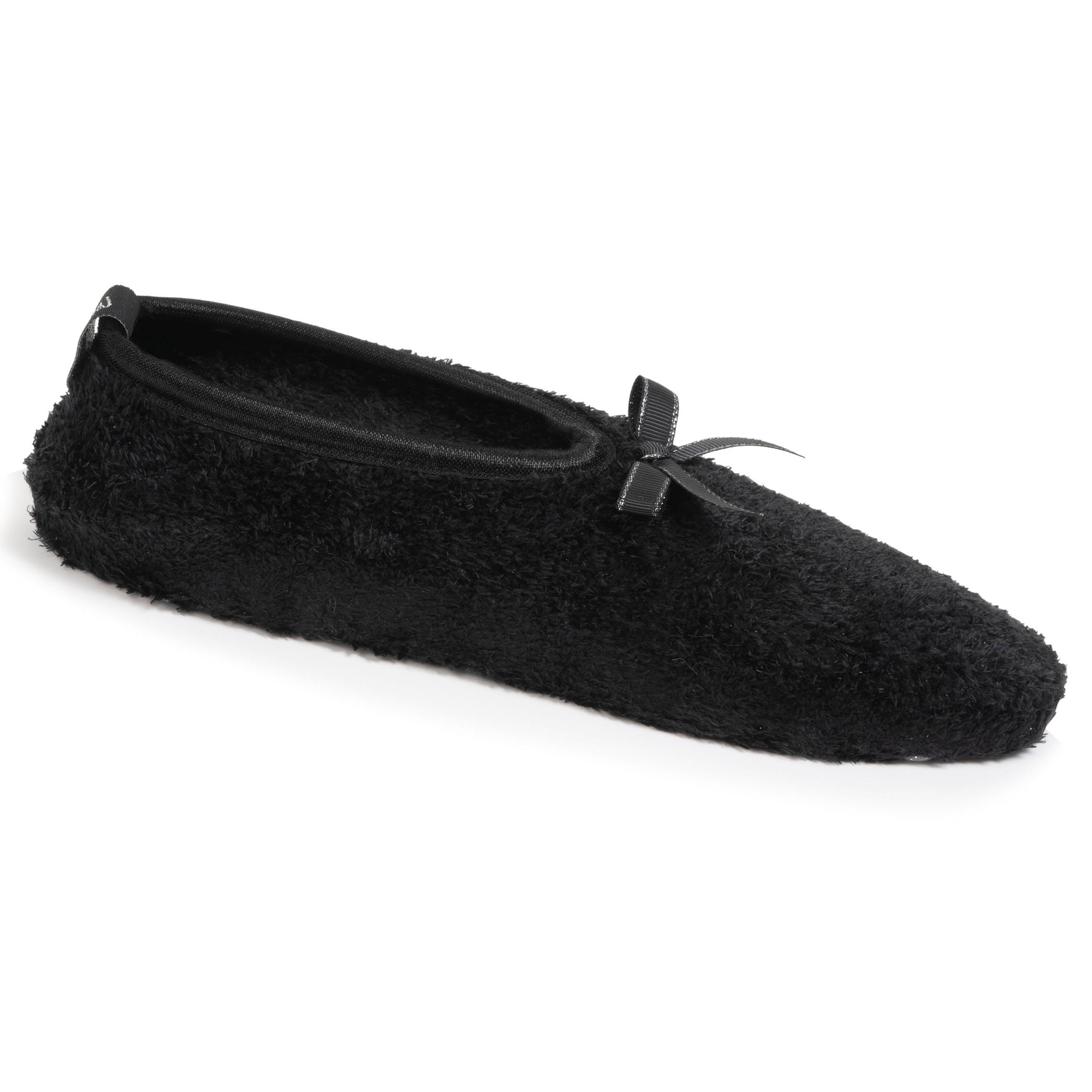 isotoner-chaussettes-femme-peluche-noir-n-ud-satin image 8