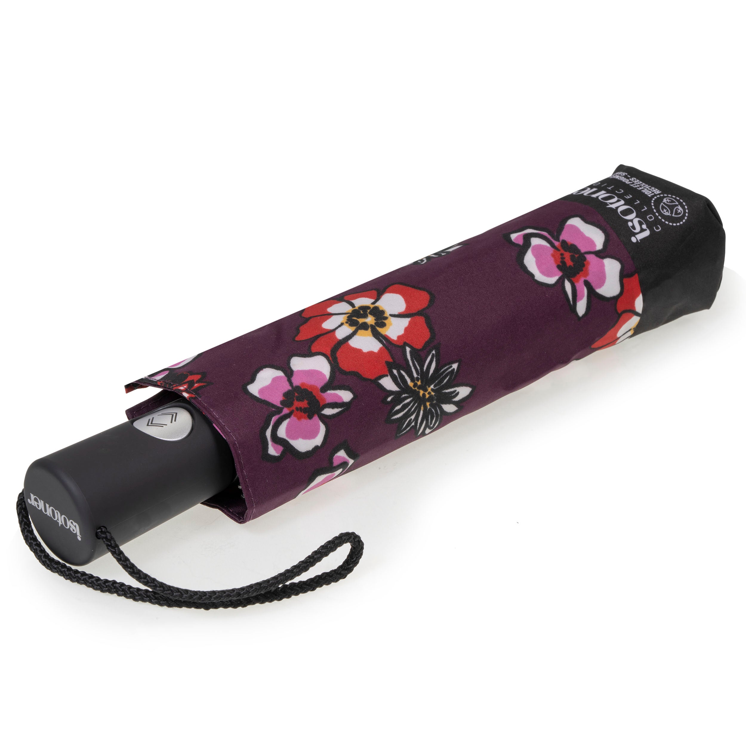 isotoner-parapluie-auto-fleurs-pens-es-7-baleines image 1