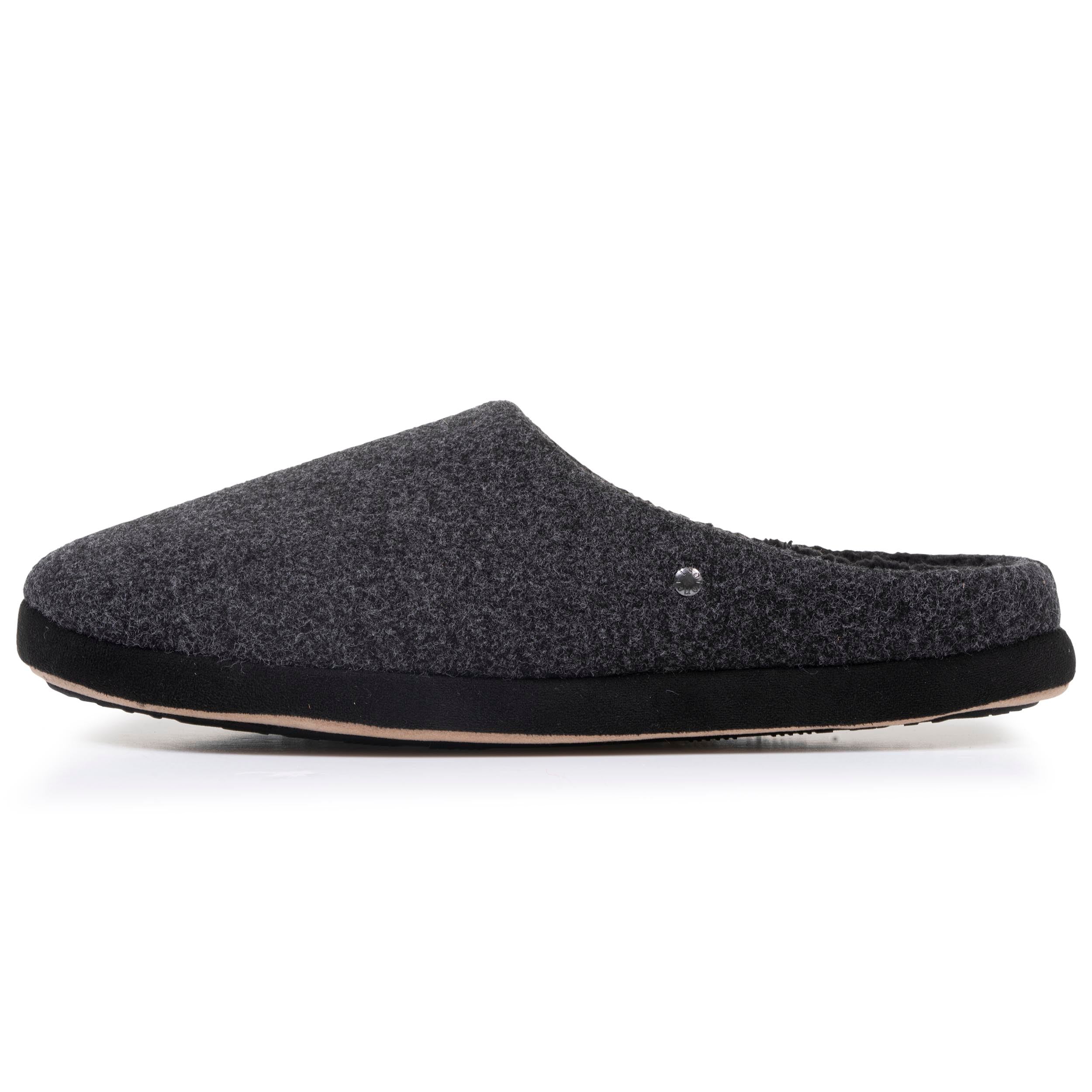 isotoner-chaussons-mules-homme-noir-feutrine-chin-e image 4