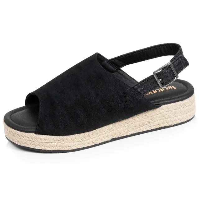 isotoner-sandales-femme-plateforme-corde-noir-talon-4-cm image 1
