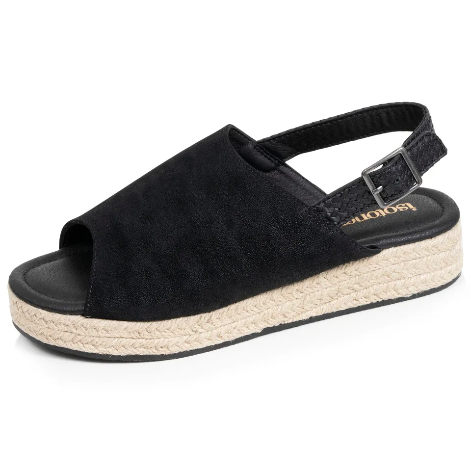 isotoner-sandales-femme-plateforme-corde-noir-talon-4-cm image 1