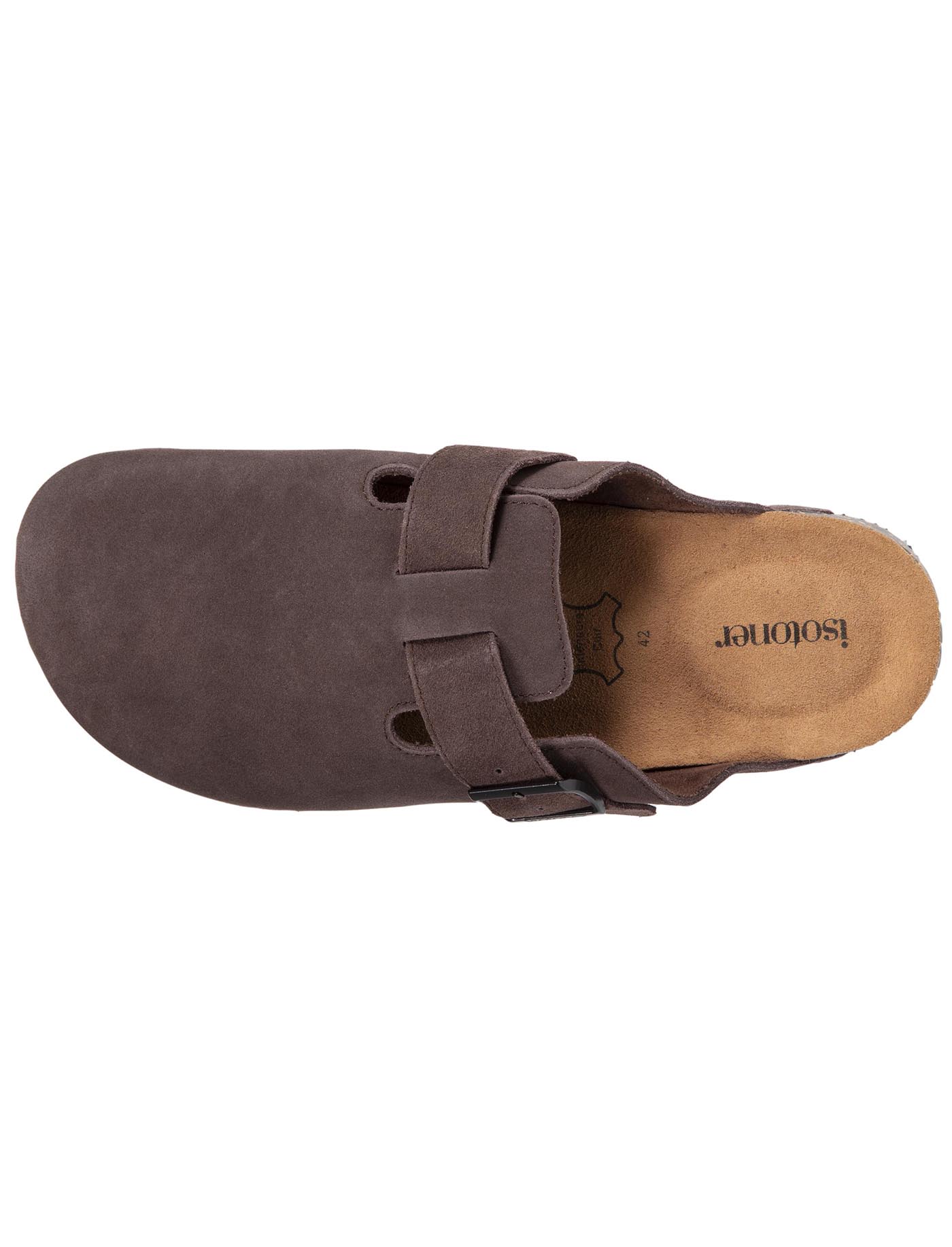isotoner-mules-sabots-cuir-homme-chocolat-li-ge image 7