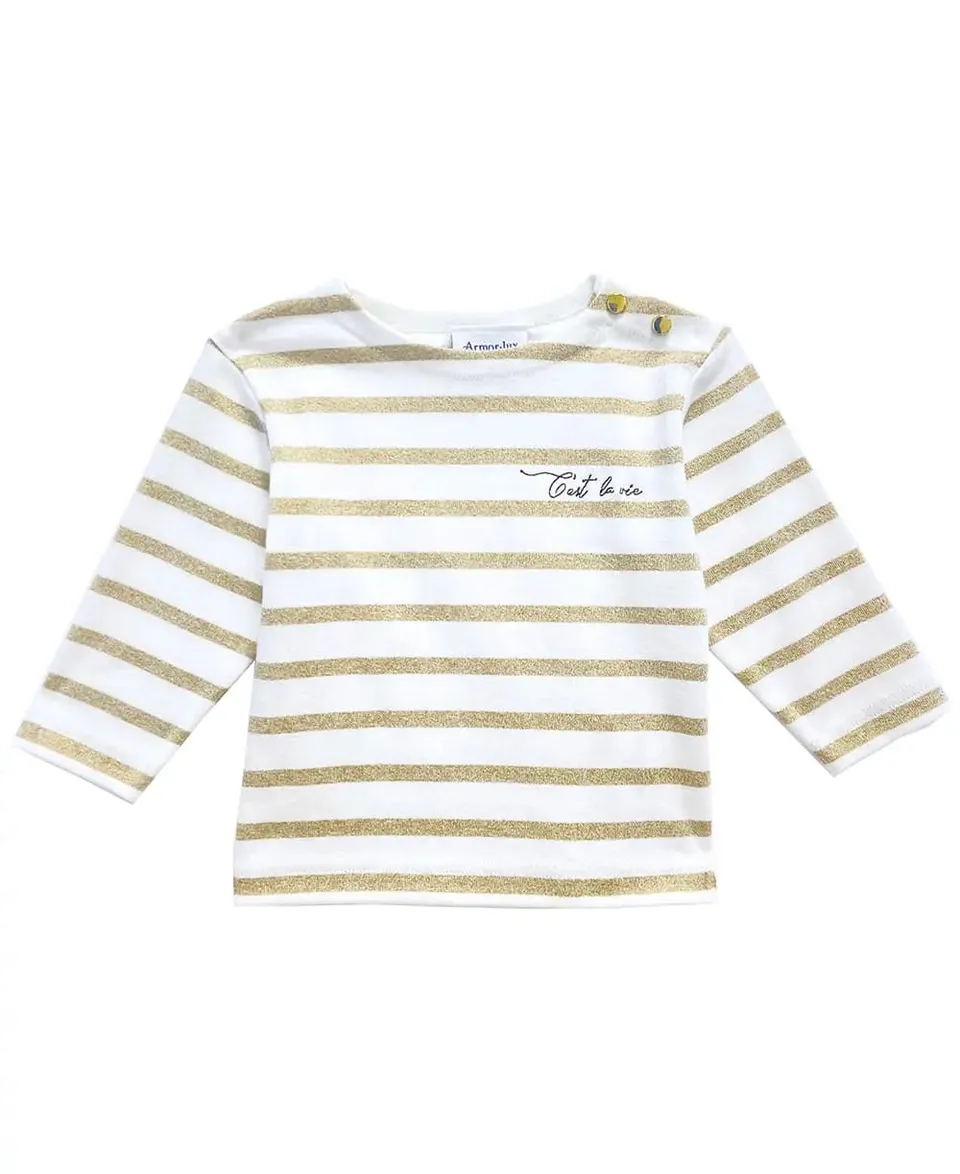 cache-c-ur-morgat-marini-re-b-b-manches-longues-blanc-dor-lurex image 1