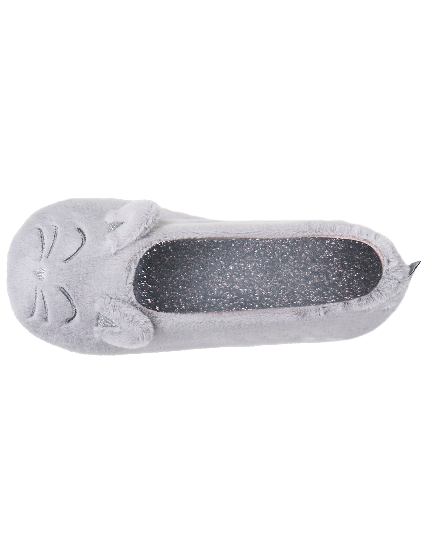 isotoner-ballerines-chaussons-femme-3d-fourrure-gris image 7
