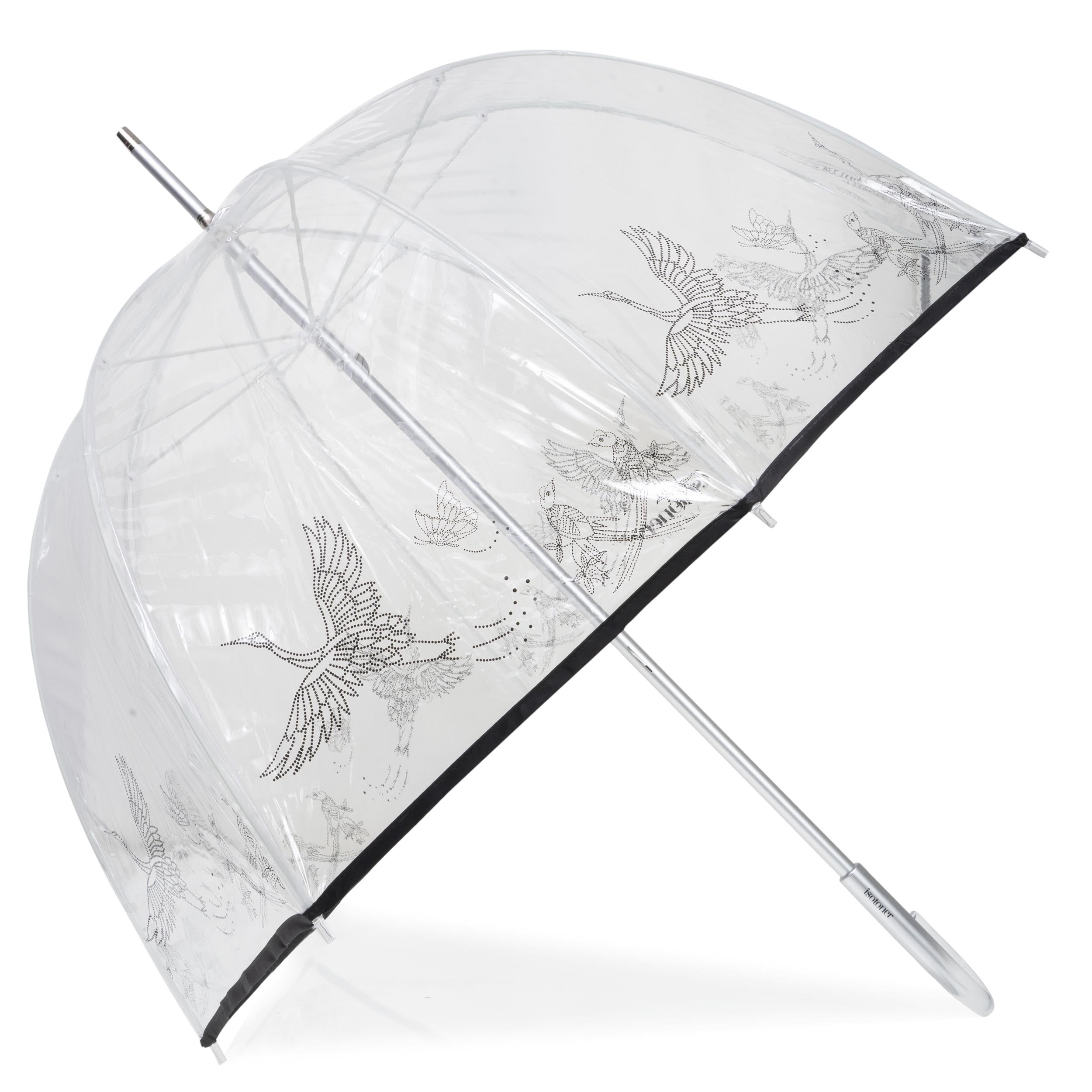isotoner-parapluie-cloche-transparent-pvc-h-ron-cendr image 1