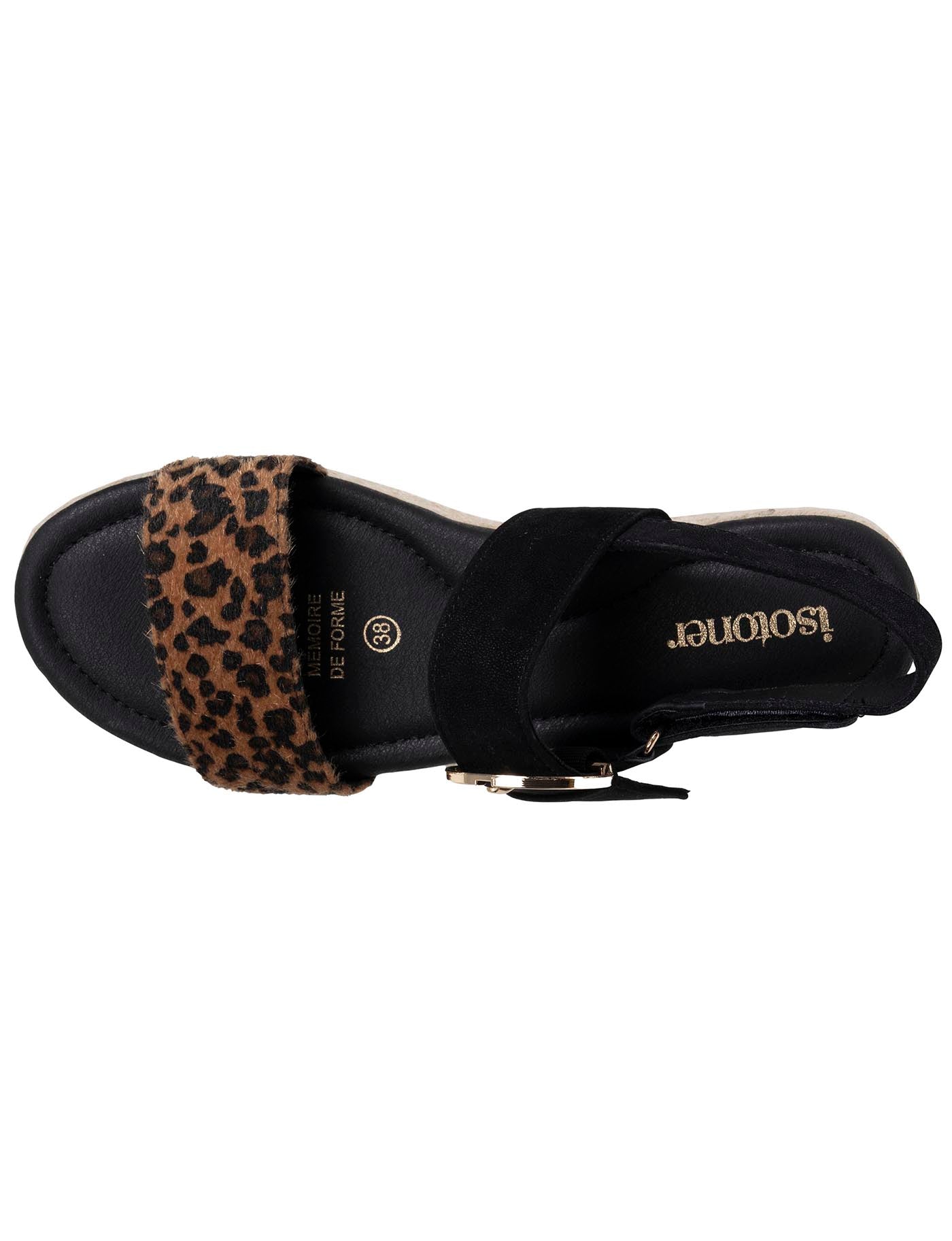 isotoner-sandales-femme-corde-tress-e-noir-l-opard image 7