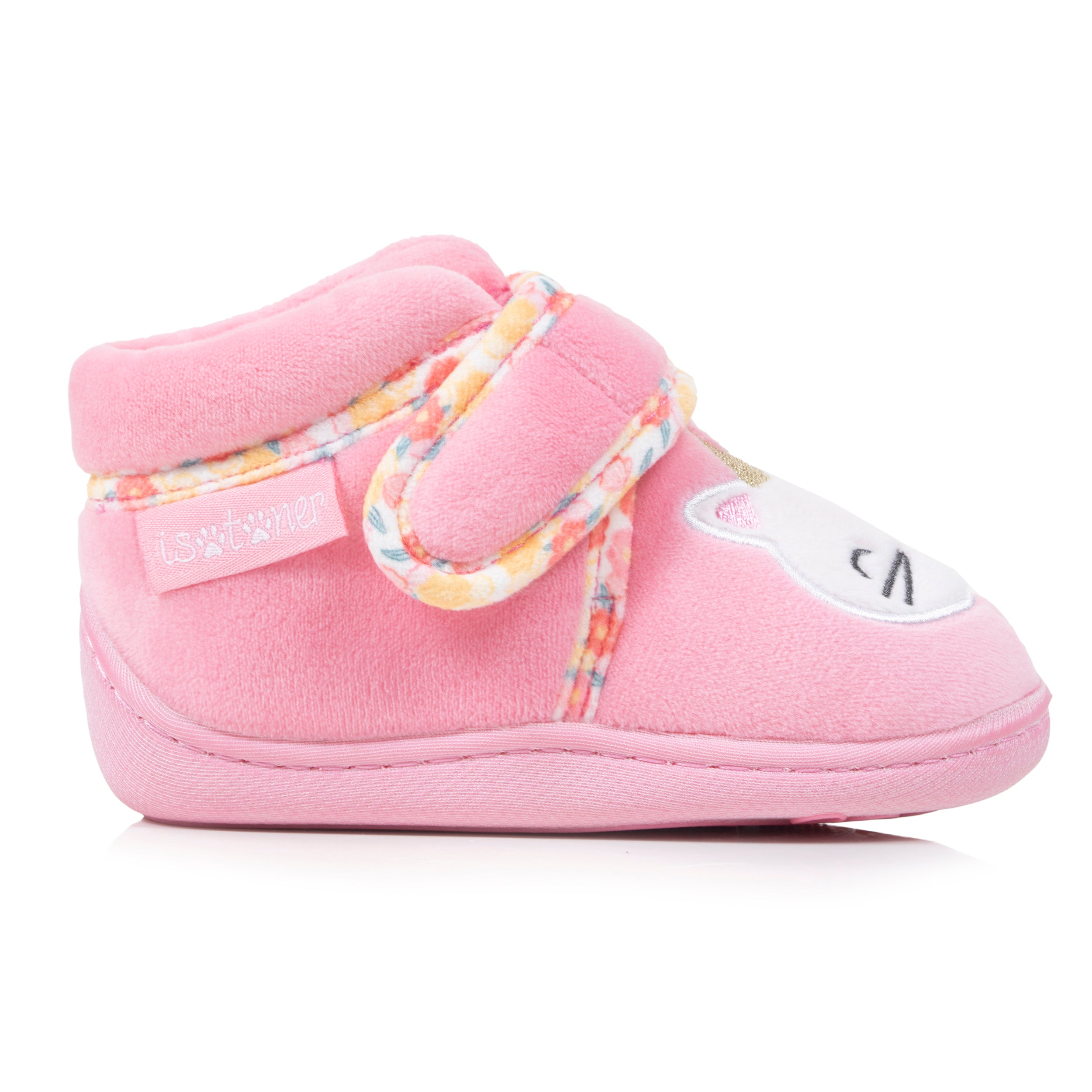 isotoner-chaussons-bottillons-scratch-b-b-rose-microvelours image 8