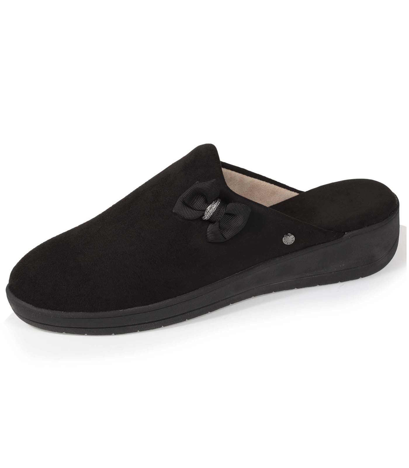 isotoner-chaussons-mules-femme-talon-4-5-cm-n-ud-noir image 6