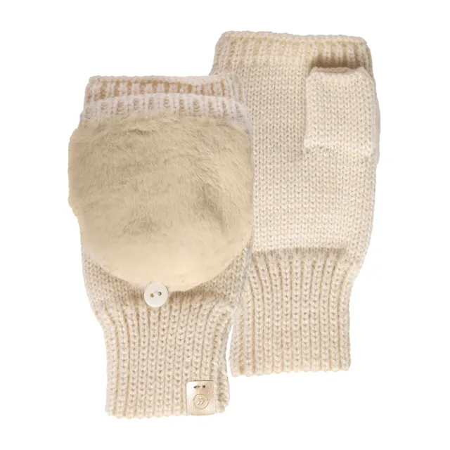 isotoner-mitaines-femme-cr-me-imitation-fourrure-maille-douce image 1