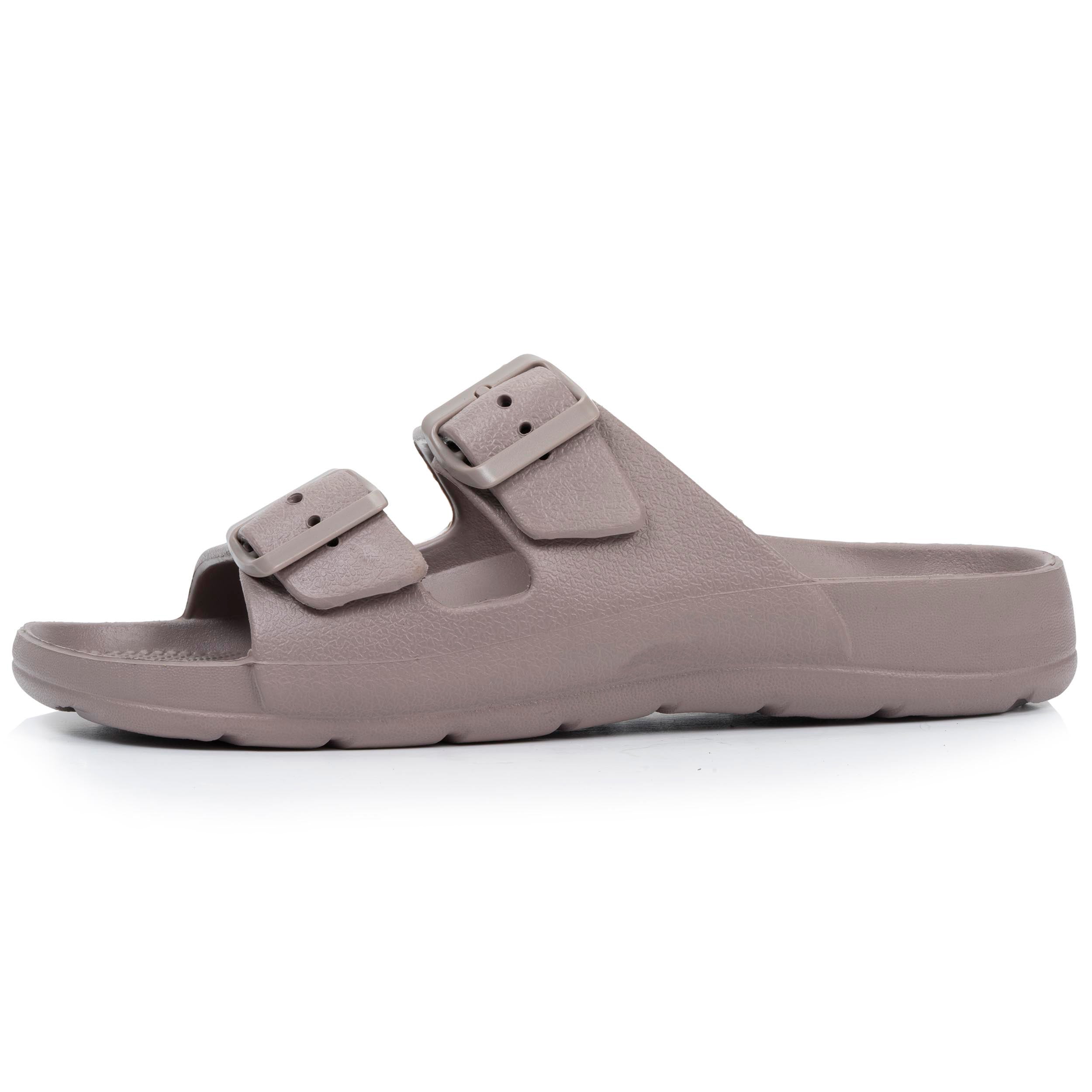 isotoner-mules-claquettes-femme-ajustable-taupe image 3