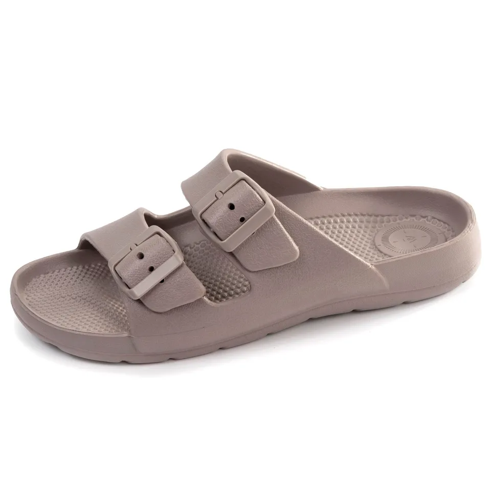isotoner-mules-claquettes-femme-ajustable-taupe image 1