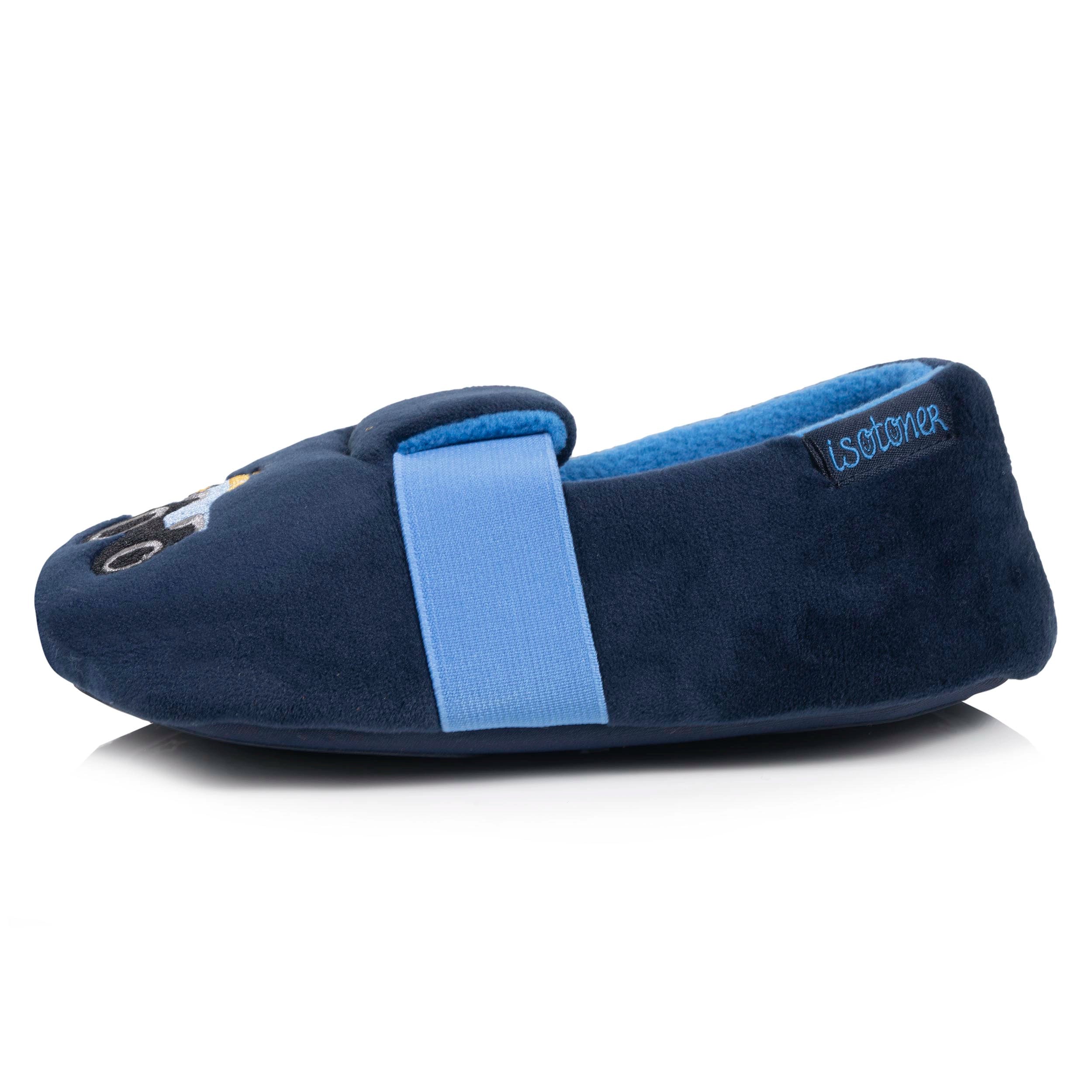 isotoner-chaussons-slippers-enfant-marine-microvelours-motif-voiture image 3