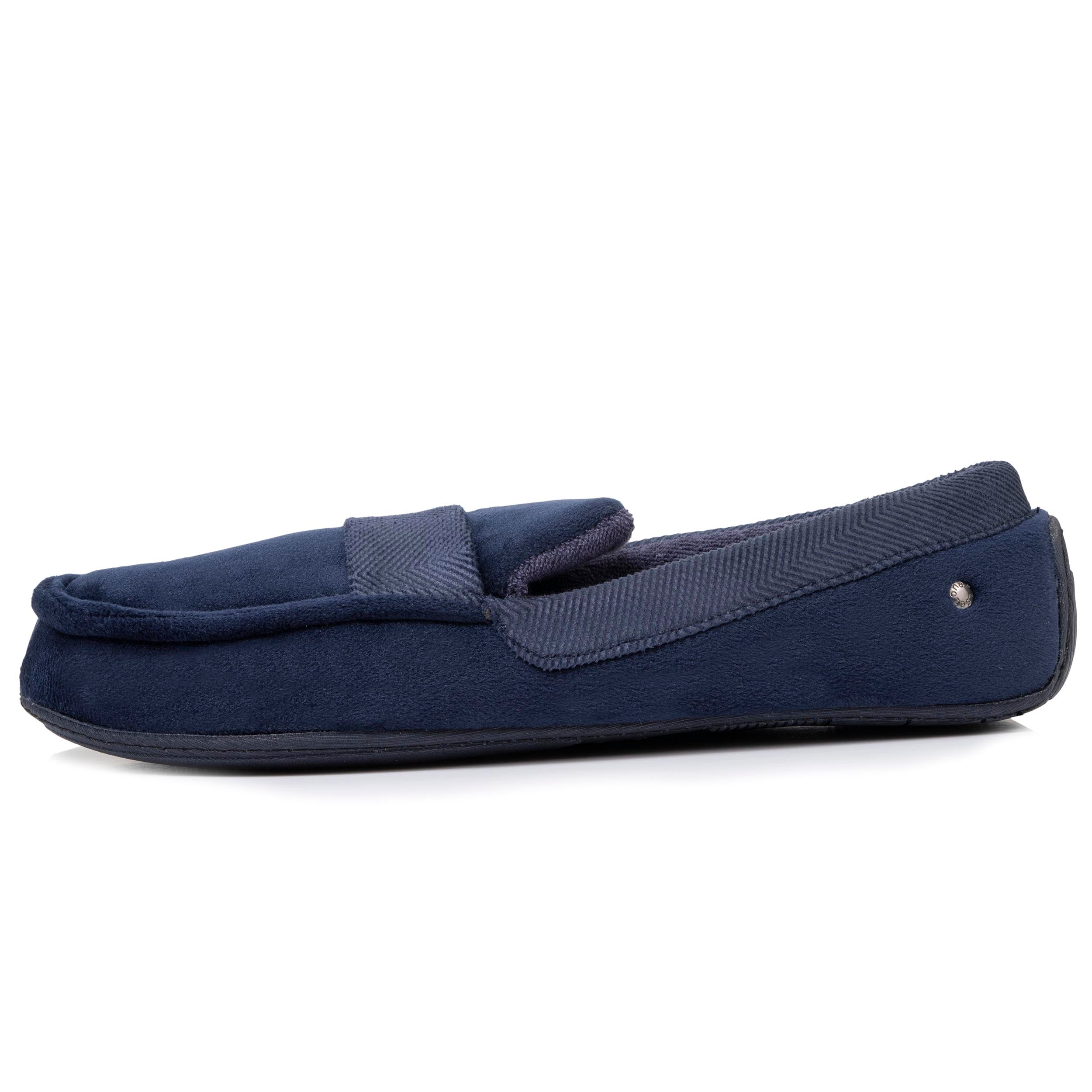 isotoner-chaussons-mocassins-homme-marine-chevrons-premium image 4