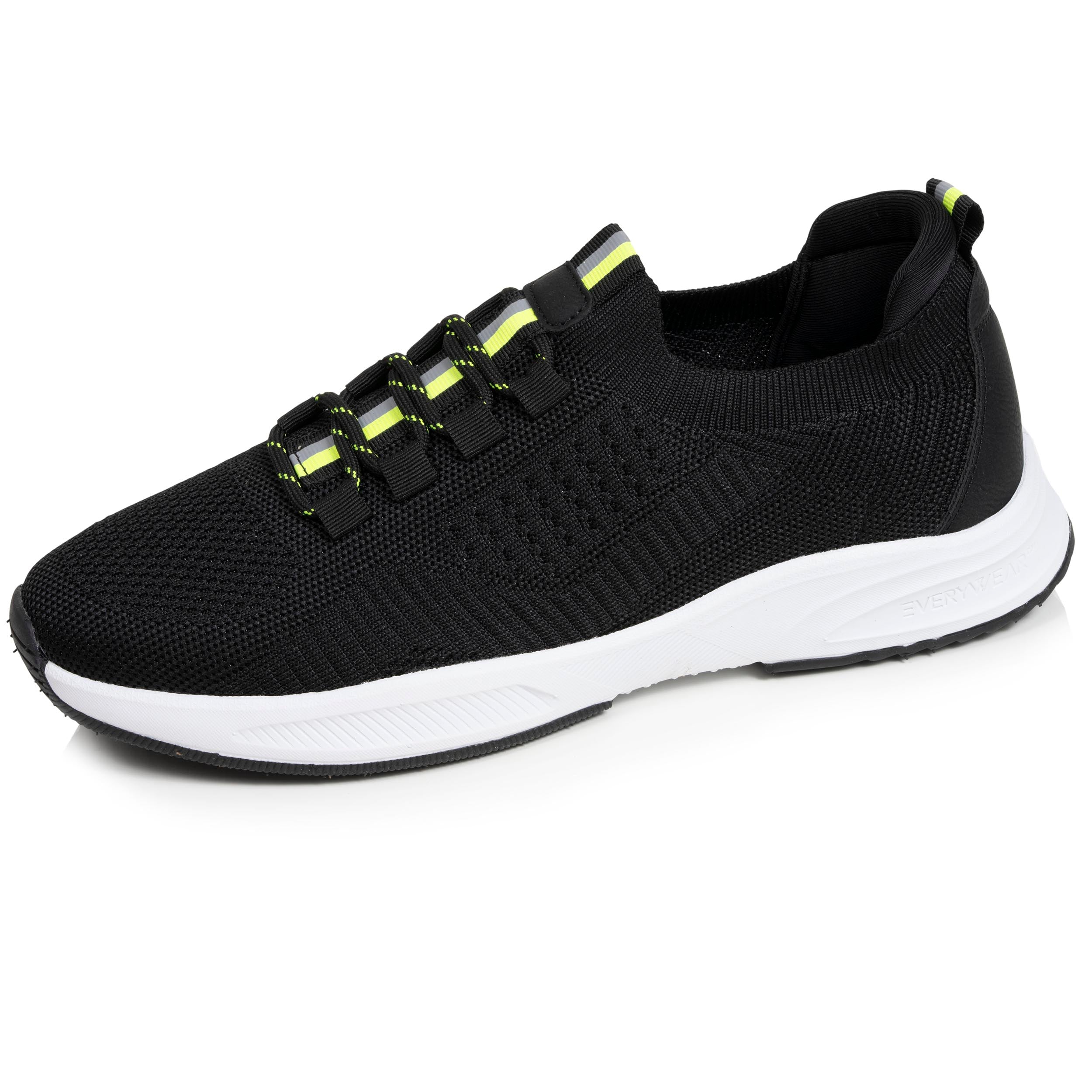 isotoner-basket-confort-homme-slip-on-noir-jaune-everywear image 1