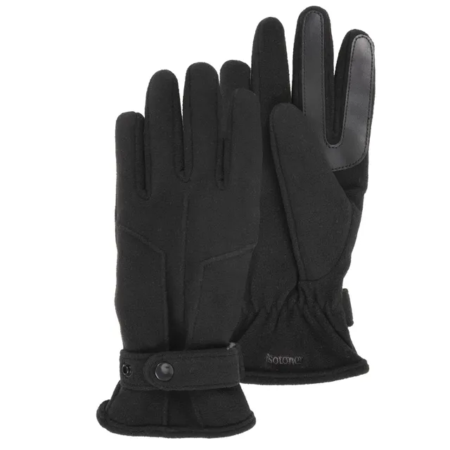 isotoner-gants-homme-noir-polaire-recycl-e-tactiles-smartouch image 1