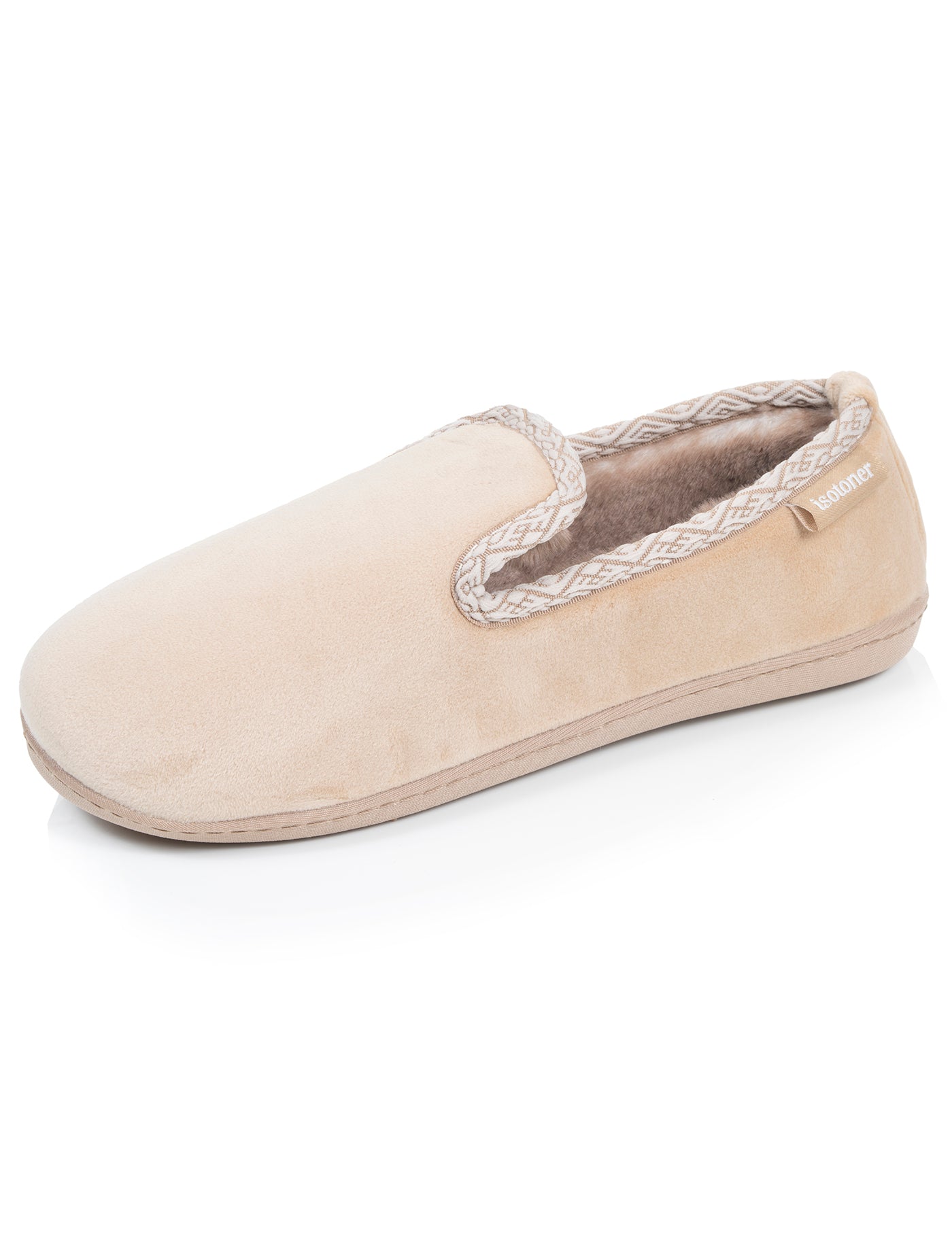 isotoner-chaussons-charentaises-femme-beige-fourr-s image 6