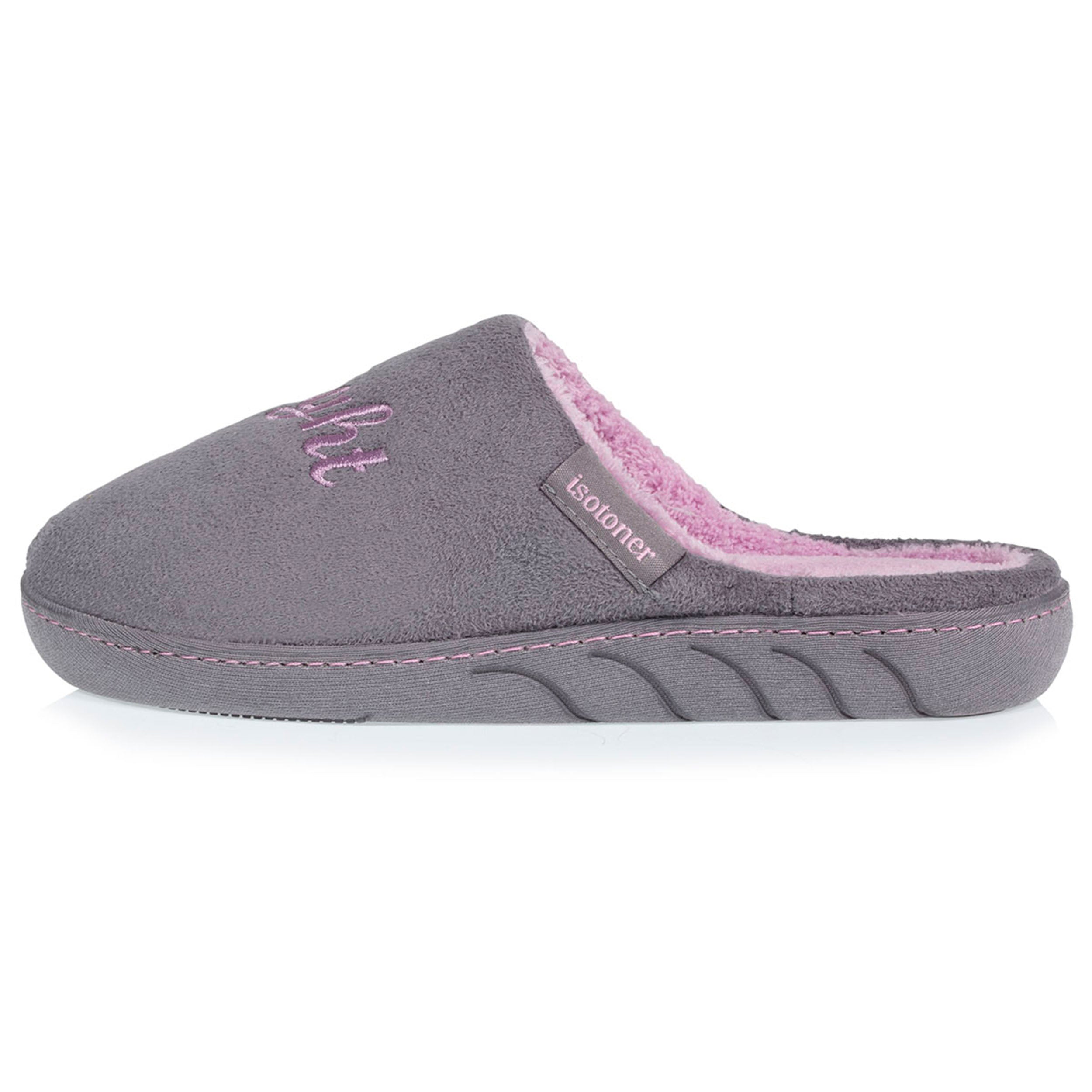 isotoner-chaussons-mules-junior-gris-rose image 3