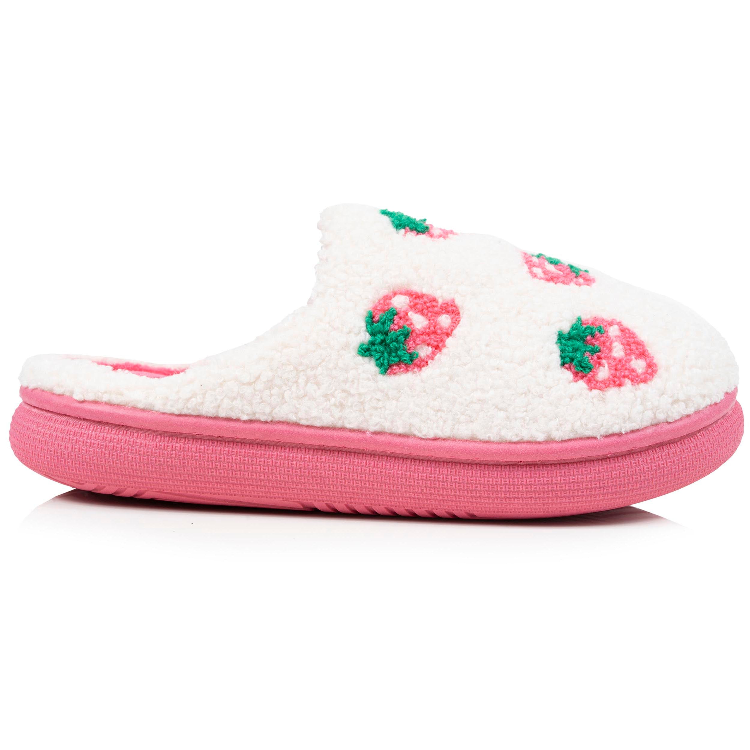 isotoner-chaussons-mules-junior-bloup-fille-ivoire-fraises image 8