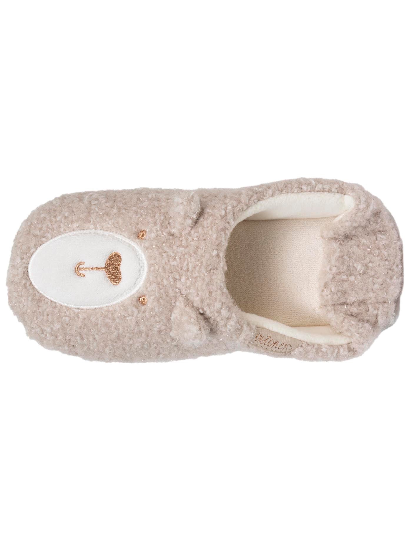 isotoner-chaussons-babouches-femme-ours-beige image 7